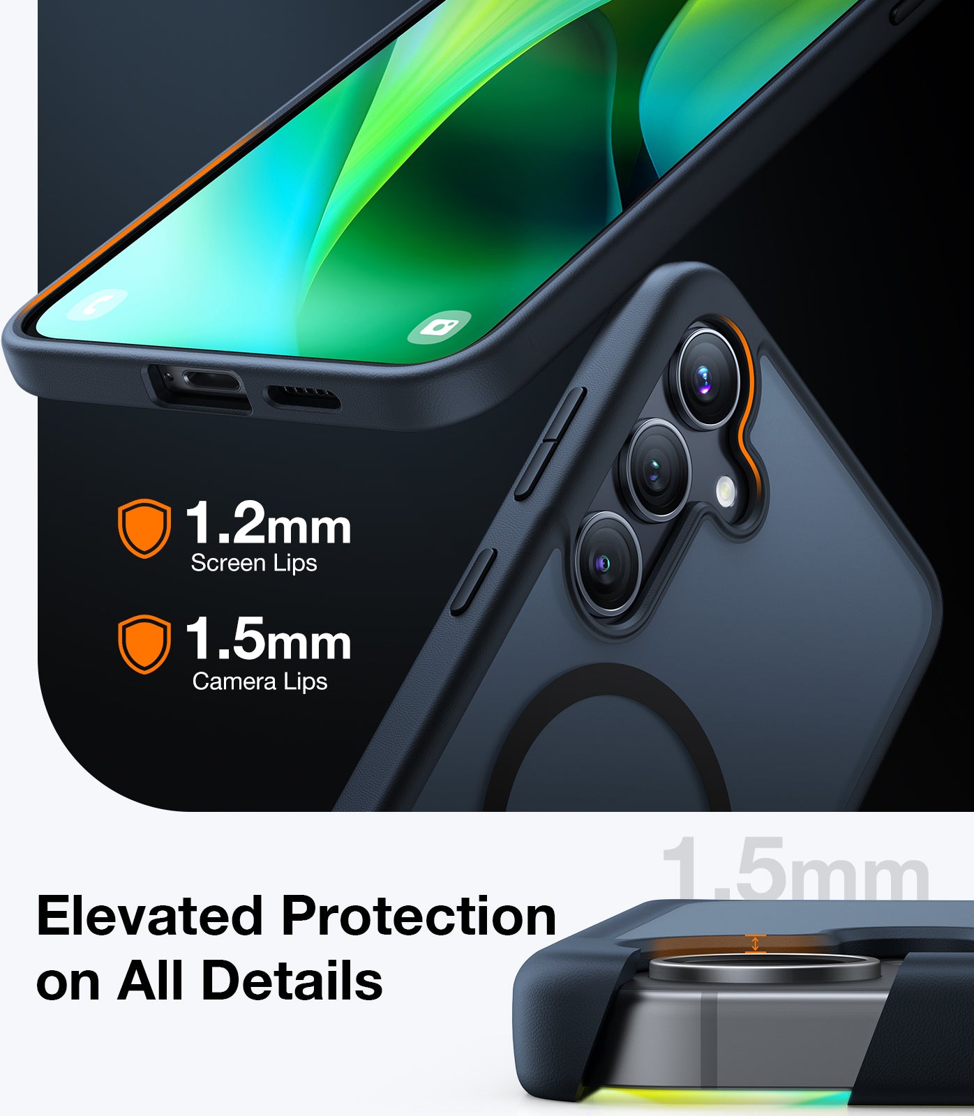 TORRAS Magnetic Guardian Designed for Samsung Galaxy S24 Case Compatible with MagSafe, Mil-Grade Drop Tested Translucent Back Soft Edge Slim Protective for Samsung S24 Case 2024, Guardian-Mag, Black