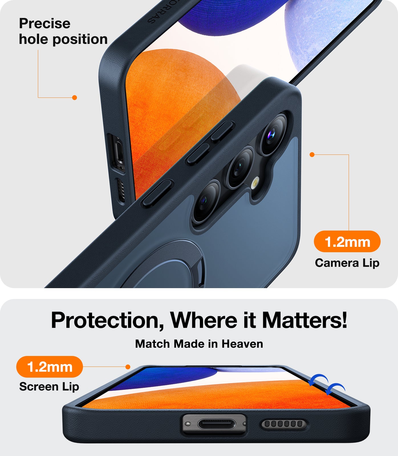 TORRAS Magnetic Ostand for Samsung Galaxy S24 Plus Case 6.7", [Mil-Grade Drop Tested][Compatible with MagSafe][Build in Kickstand] Shockproof Slim Protective for S24+ Case, Translucent Ostand Matte, Black