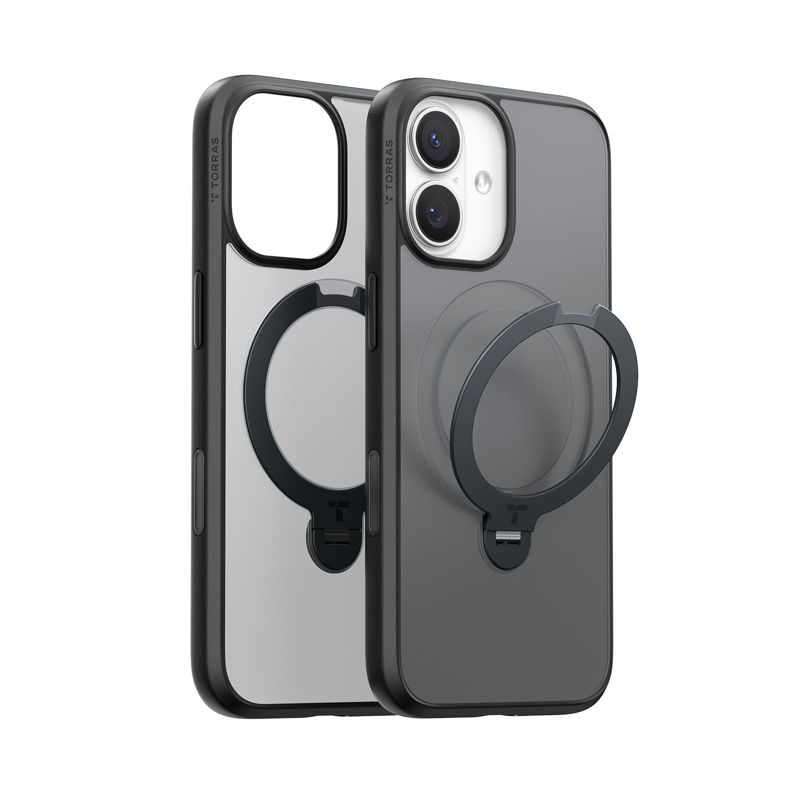 TORRAS Ostand Spin Series for iPhone 17 (6.3-Inch) Case, 360° Spin Magnetic Stand, MagSafe Compatible, Mil-Grade Protection Case with Kickstand – Black