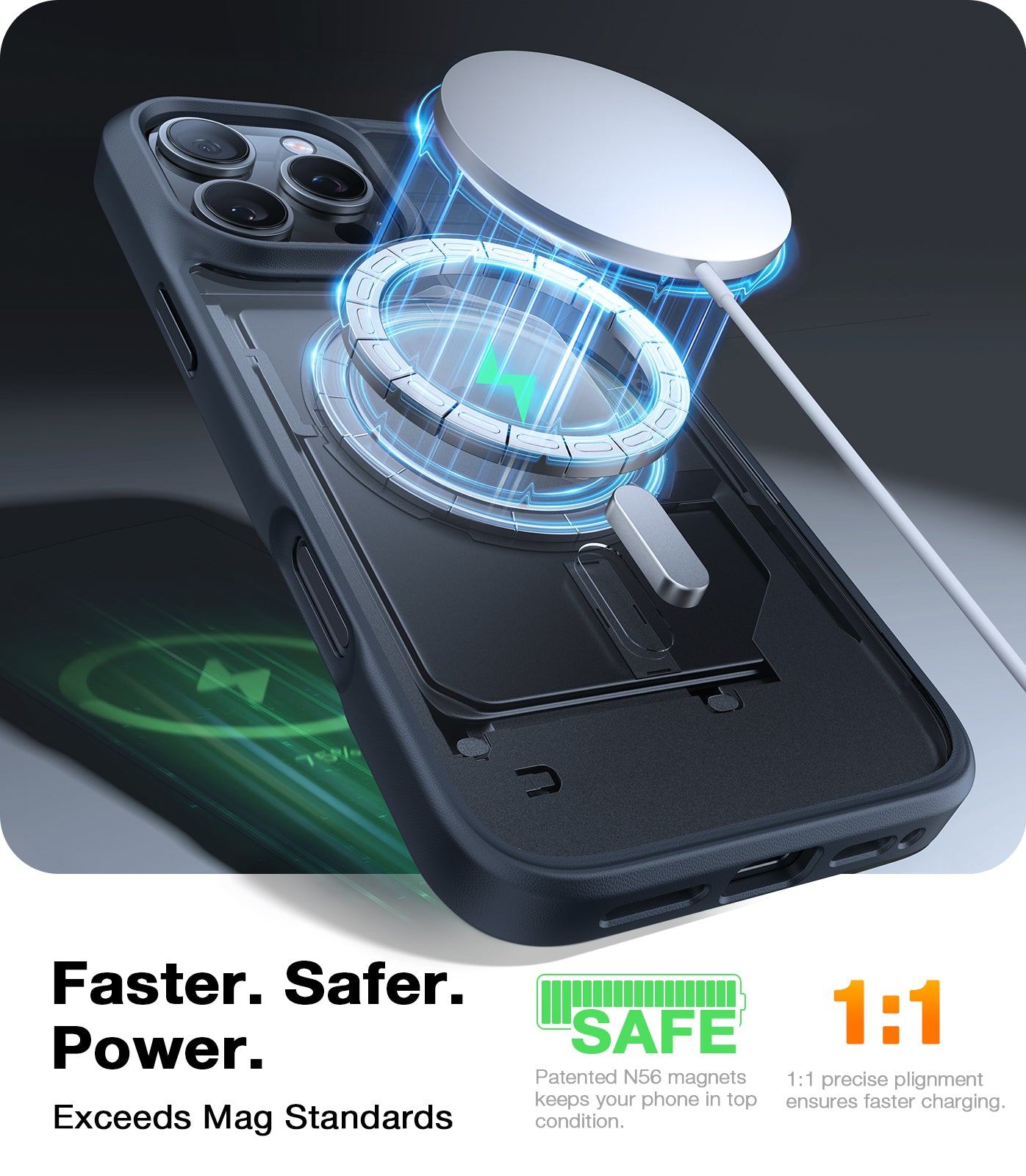 TORRAS Magnetic Shockproof for iPhone 16 Pro Case, [Compatible with MagSafe] [Mil-Grade Drop Tested] Translucent Slim Protective Case for iPhone 16 Pro Anti-Fingerprint Anti-Scratch, Black