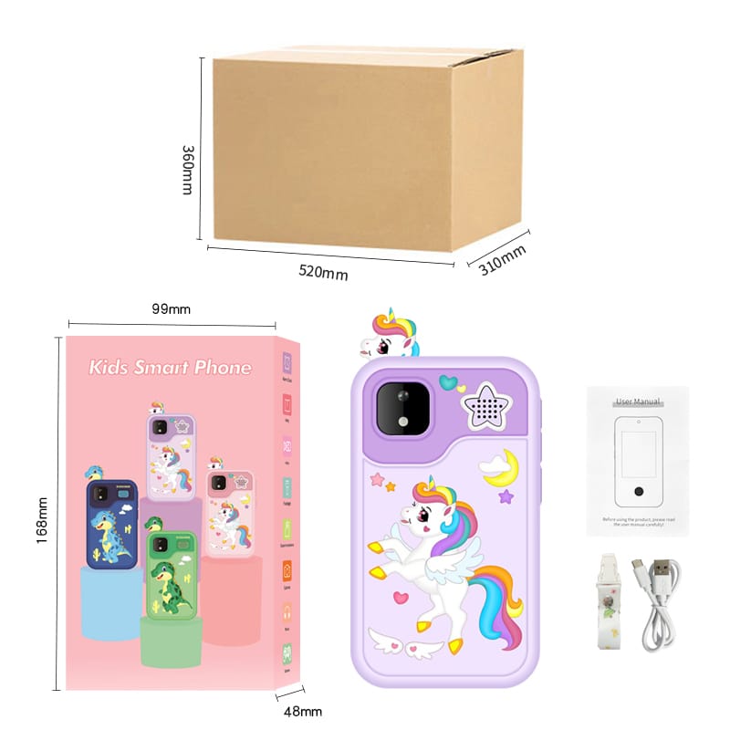 Airmez Magical Learning Adventures Await! The Purple Unicorn Smartphone - Dual Cameras, Games, Music & Fun! Perfect Gift for Kids!