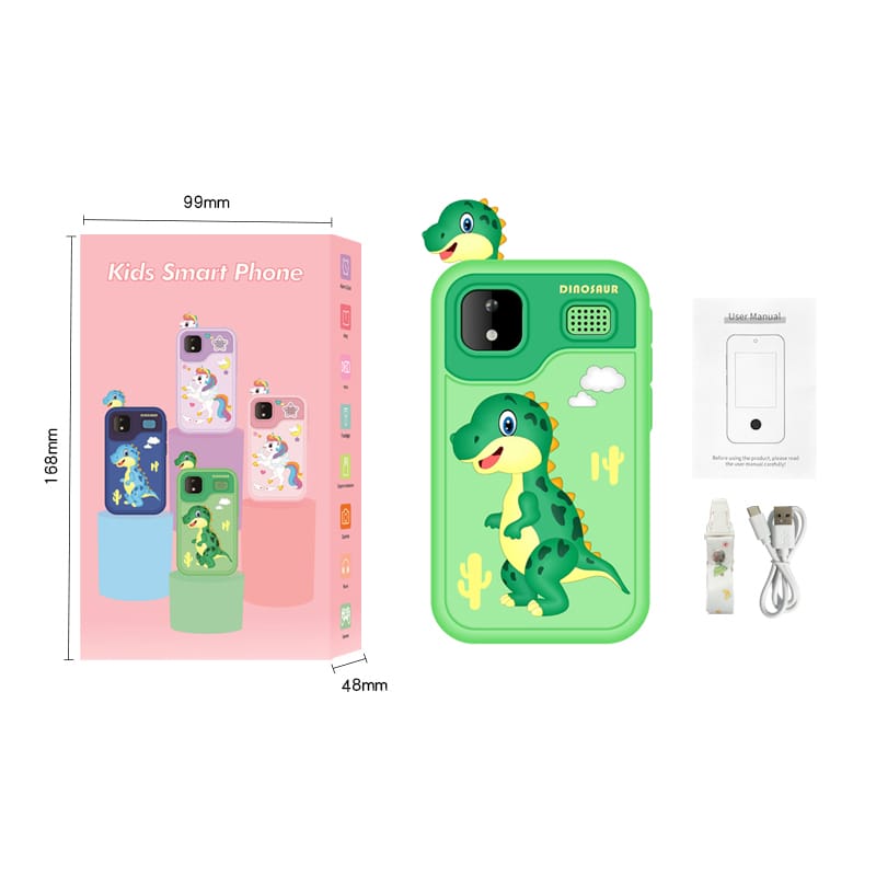 Airmez Magical Learning Adventures Await! The Green Dinosaur Smartphone - Dual Cameras, Games, Music & Fun! Perfect Gift for Kids