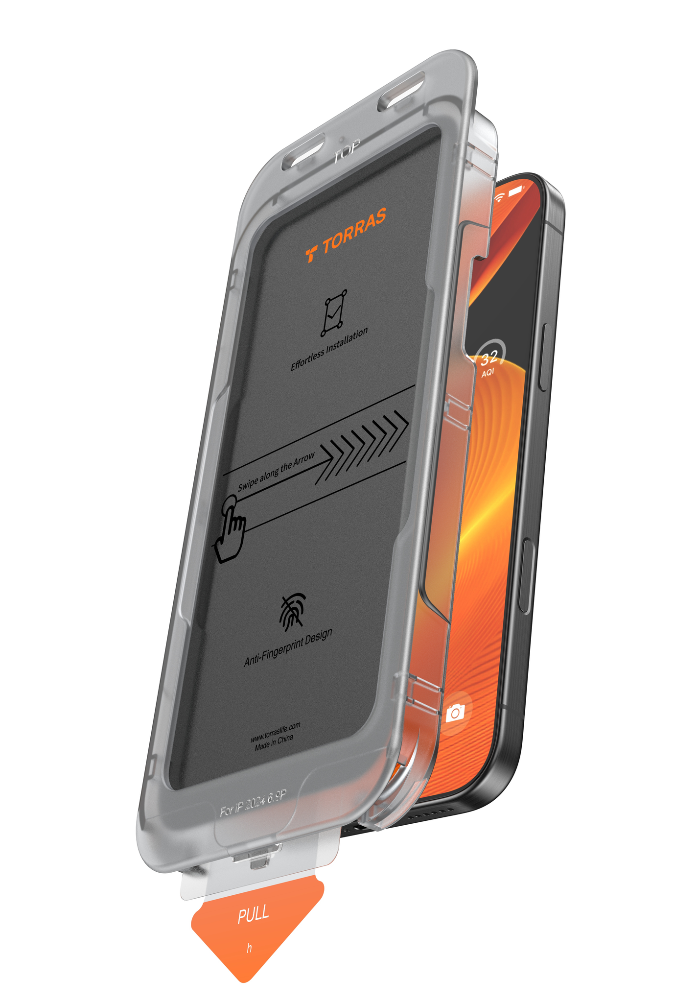 TORRAS Military-Grade Shatterproof for iPhone 16 Privacy Screen Protector [9H＋Unbreakable from 12FT Drop, Anti Spy Edge to Edge Tempered Glass] Bubble Free Just-One-Pull Installation (1Pack)