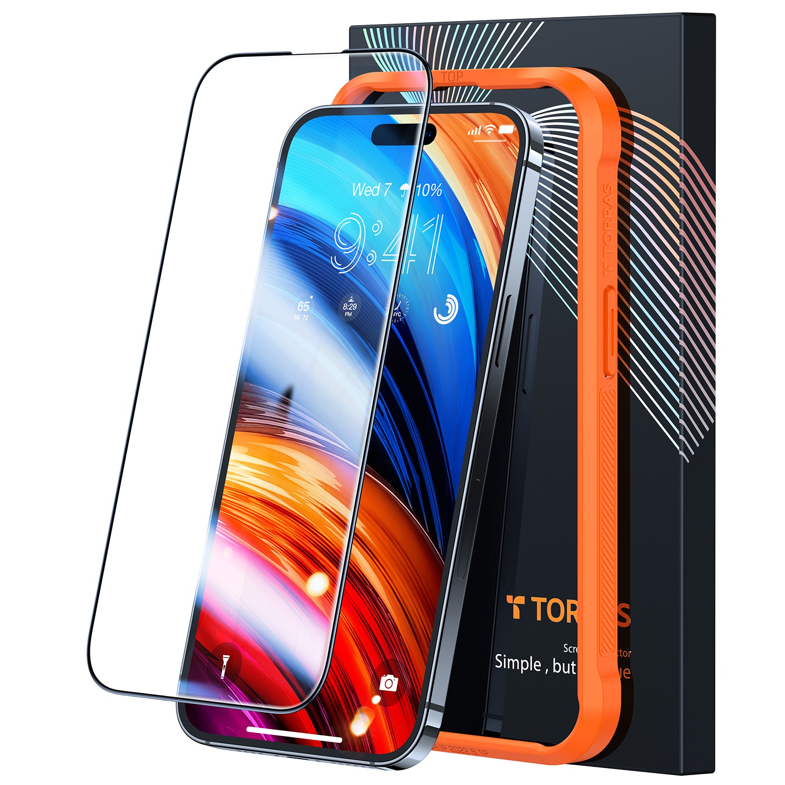TORRAS Top-Notch Diamond Shield for iPhone 15 Pro Max Screen Protector [ 9H+ Mil-Grade Protection] Unbreakable Shatterproof Tempered Glass for iPhone 15 Pro Max Full Coverage Screen Protector Black