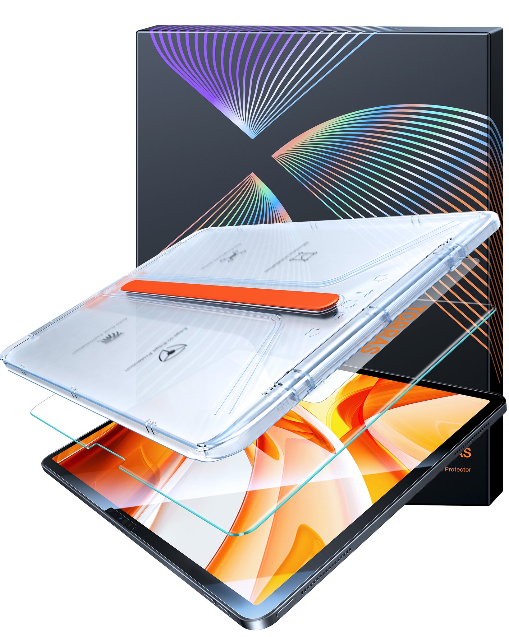 TORRAS iPad Pro 13 Inch Screen Protector M4 2024, Military-Grade Shatterproof [TOP 9H+ Tempered Glass＆ One-Pull Installation] Anti-Scratch, Bubble Free, Apple Pencil Compatible, HD Clarity