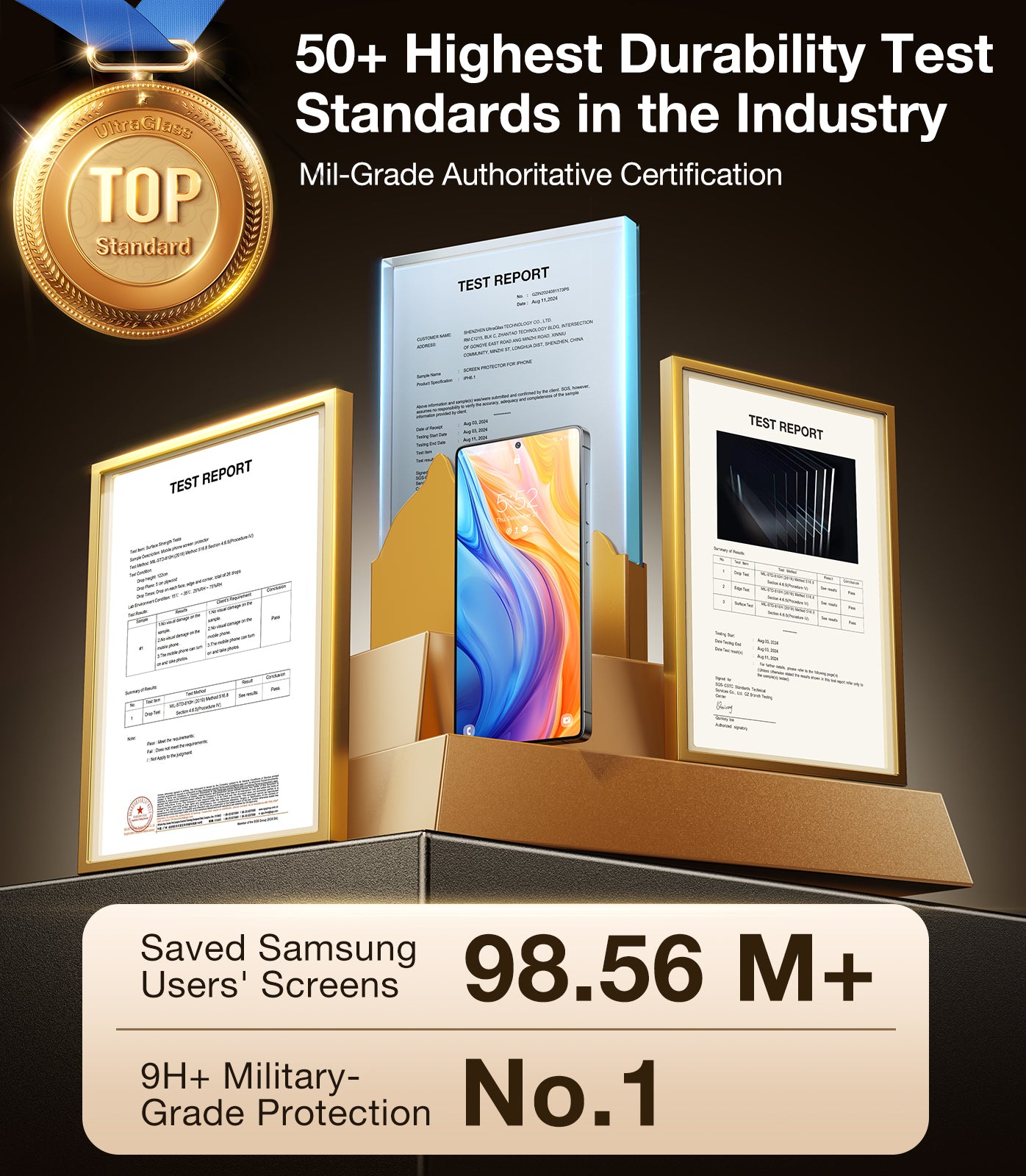 TORRAS 12FT Mil-Grade Shatterproof for Samsung Galaxy S25 Ultra Privacy Screen Protector [9H+ Aerospace Tempered Glass＆ One-Pull Installation] Anti Spy Bubble Free 6.9″ GlassGo X Privacy