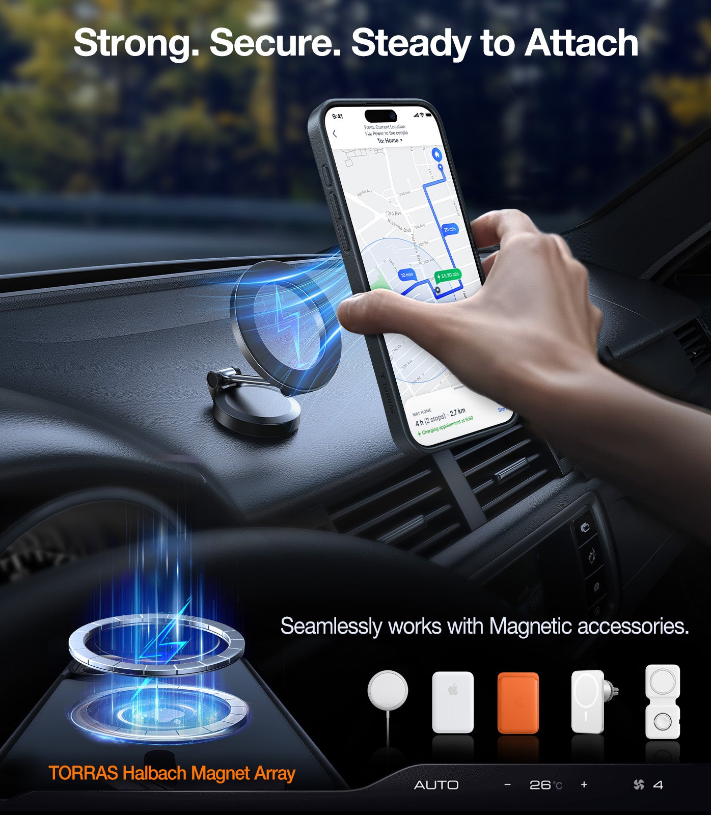 TORRAS Magnetic & Seamless Stand for iPhone 15 Pro Max Case, Fit for MagSafe, Mil-Grade Drop Protection, Adjustable Kickstand Phone Case for iPhone 15 Pro Max, Slim Frosted Matte, Pstand, Black
