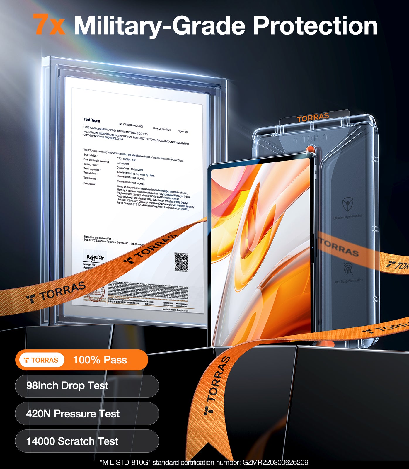 TORRAS iPad Pro 13 Inch Screen Protector M4 2024, Military-Grade Shatterproof [TOP 9H+ Tempered Glass＆ One-Pull Installation] Anti-Scratch, Bubble Free, Apple Pencil Compatible, HD Clarity