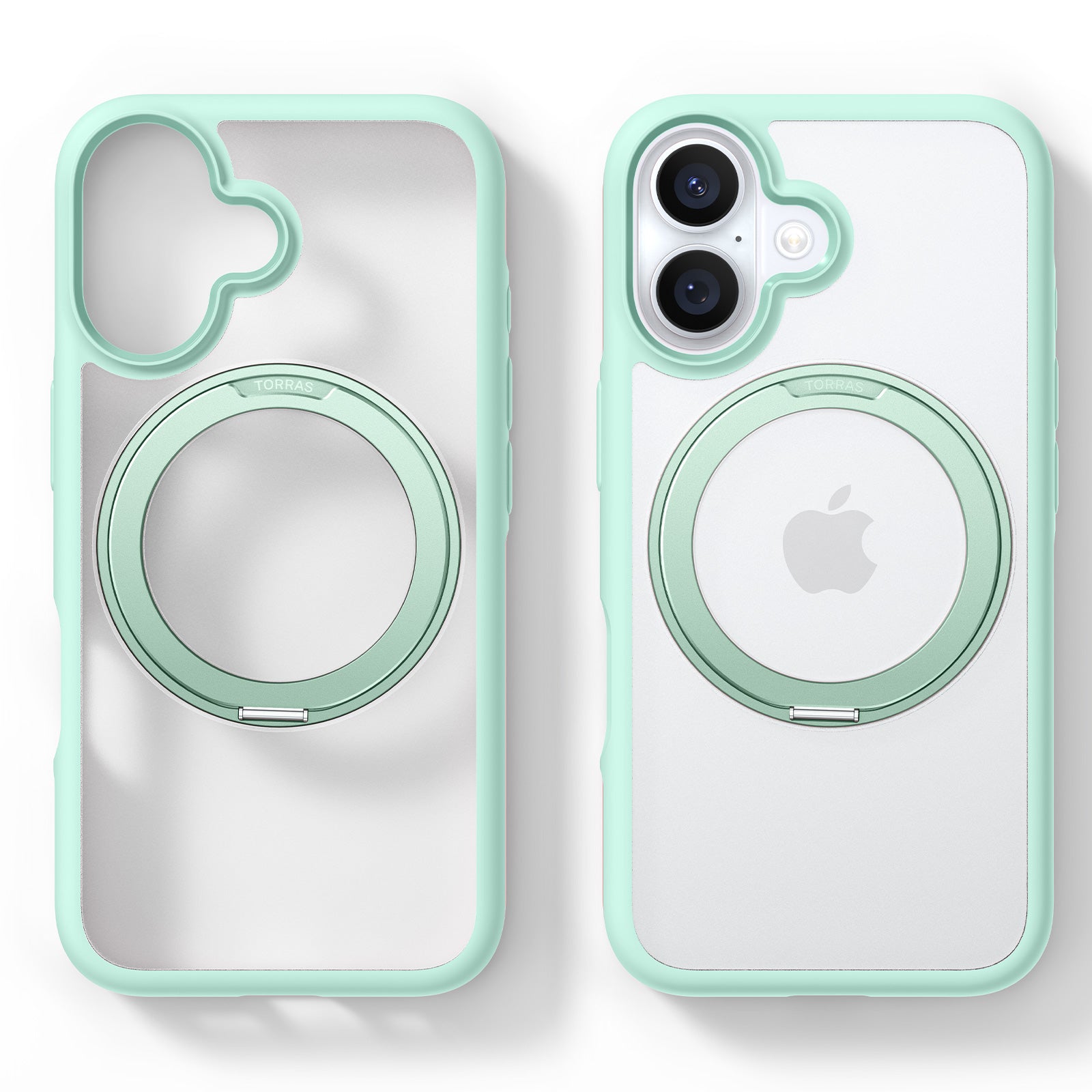 TORRAS Upgraded 360°Rotatable Magnetic Ring for iPhone 16 Case, Fit for MagSafe with Stand & Ring Holder, 16FT Mil-Grade Shockproof, Protective Kickstand, Translucent, for iPhone 16 Phone Case Ostand R Fusion