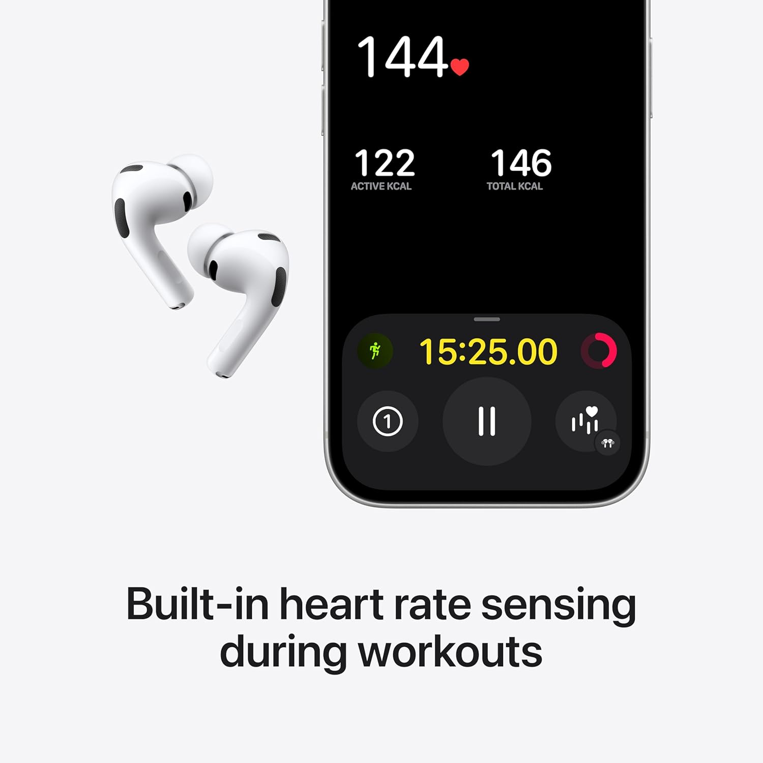 Apple AirPods Pro 3 Wireless Earbuds, Active Noise Cancellation, Live Translation, Heart Rate Sensing, Hearing Aid Feature, Bluetooth Headphones, Spatial Audio, High‑Fidelity Sound, USB‑C Charging (International Version HK)