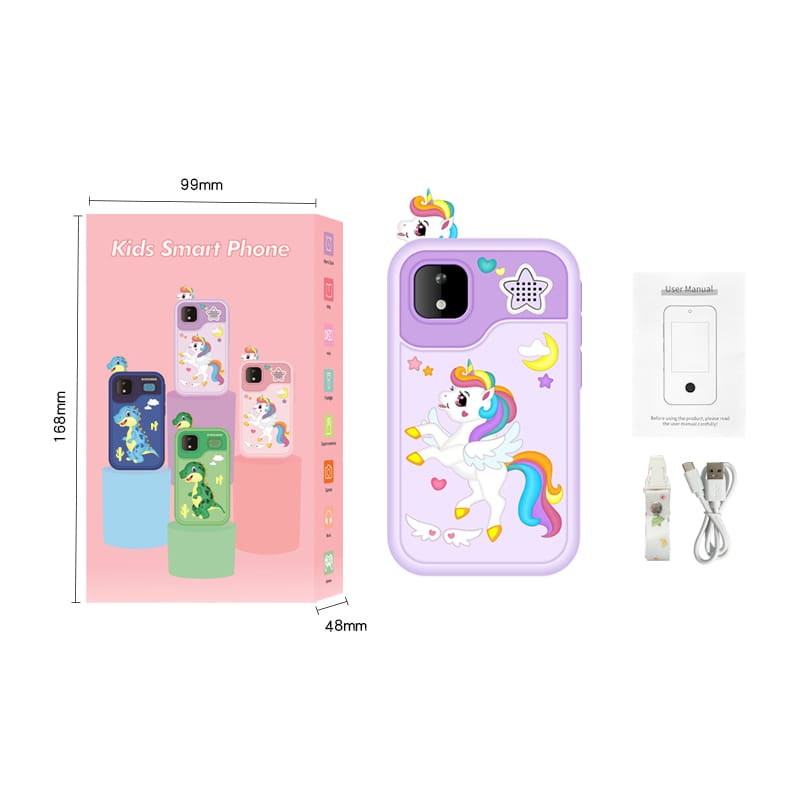 Airmez Magical Learning Adventures Await! The Purple Unicorn Smartphone - Dual Cameras, Games, Music & Fun! Perfect Gift for Kids!