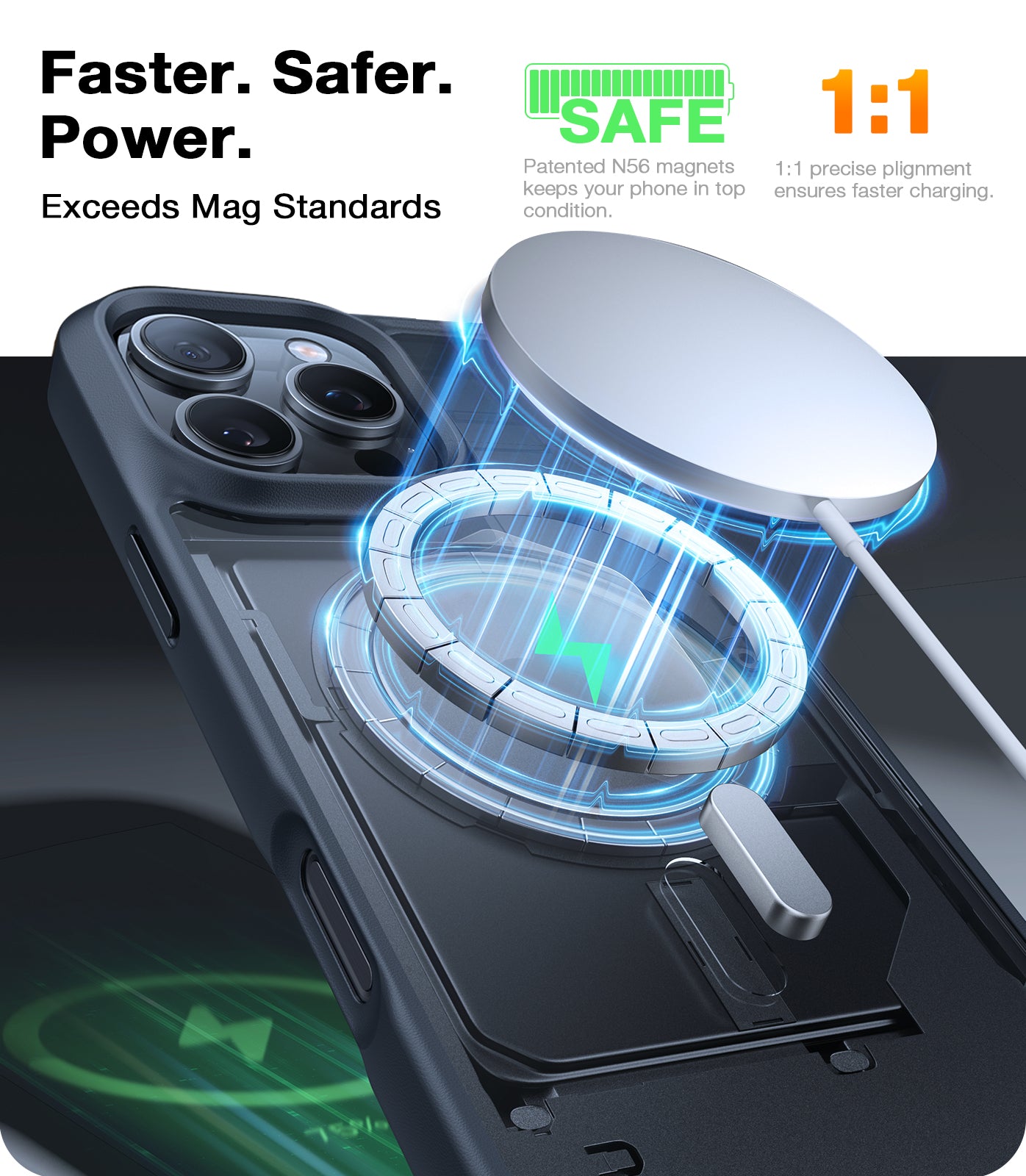 TORRAS Magnetic Shockproof for iPhone 16 Pro Case, [Compatible with MagSafe] [Mil-Grade Drop Tested] Translucent Slim Protective Case for iPhone 16 Pro Anti-Fingerprint Anti-Scratch, Black