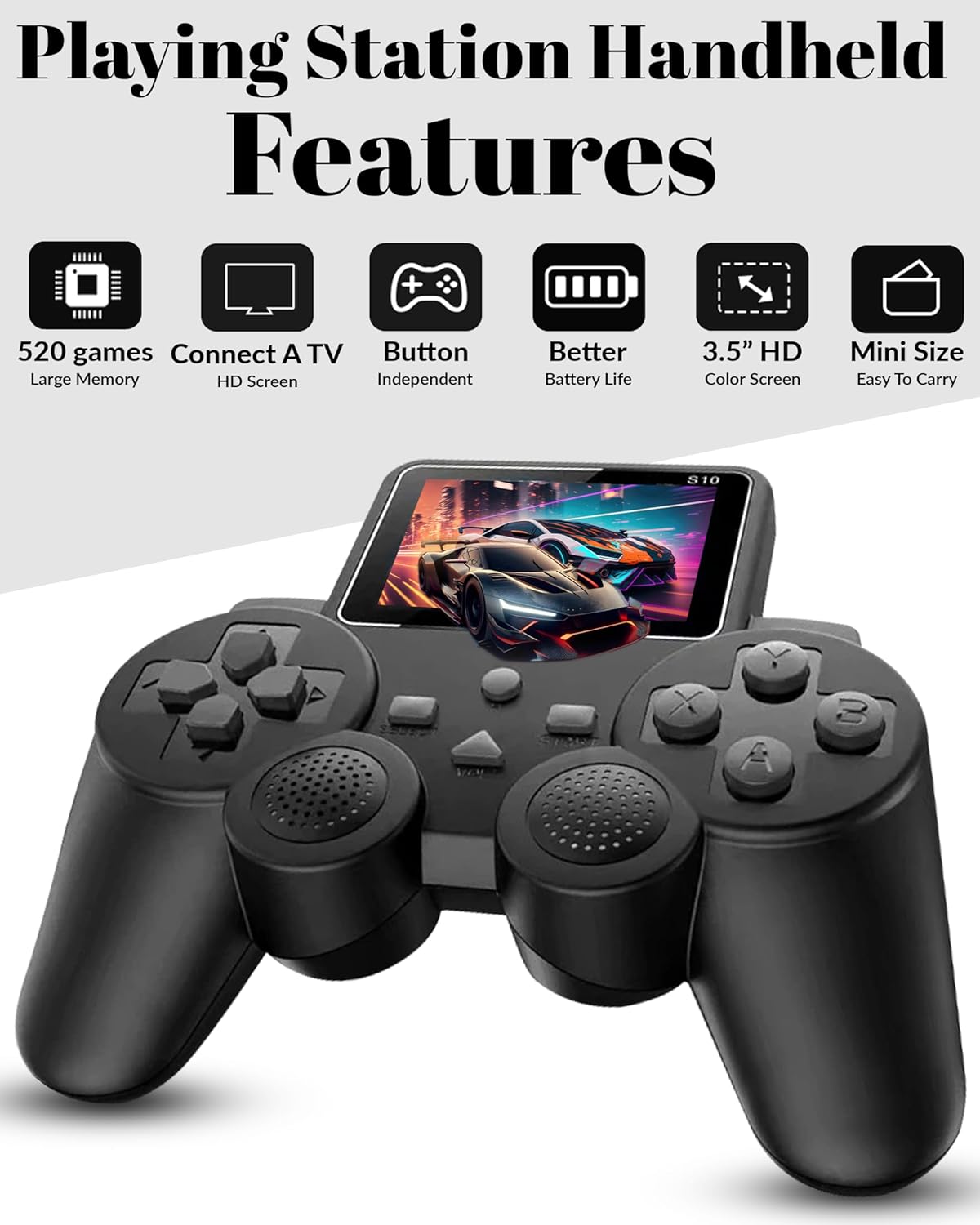 PlayingStation 520-in-1 Retro Games Handheld