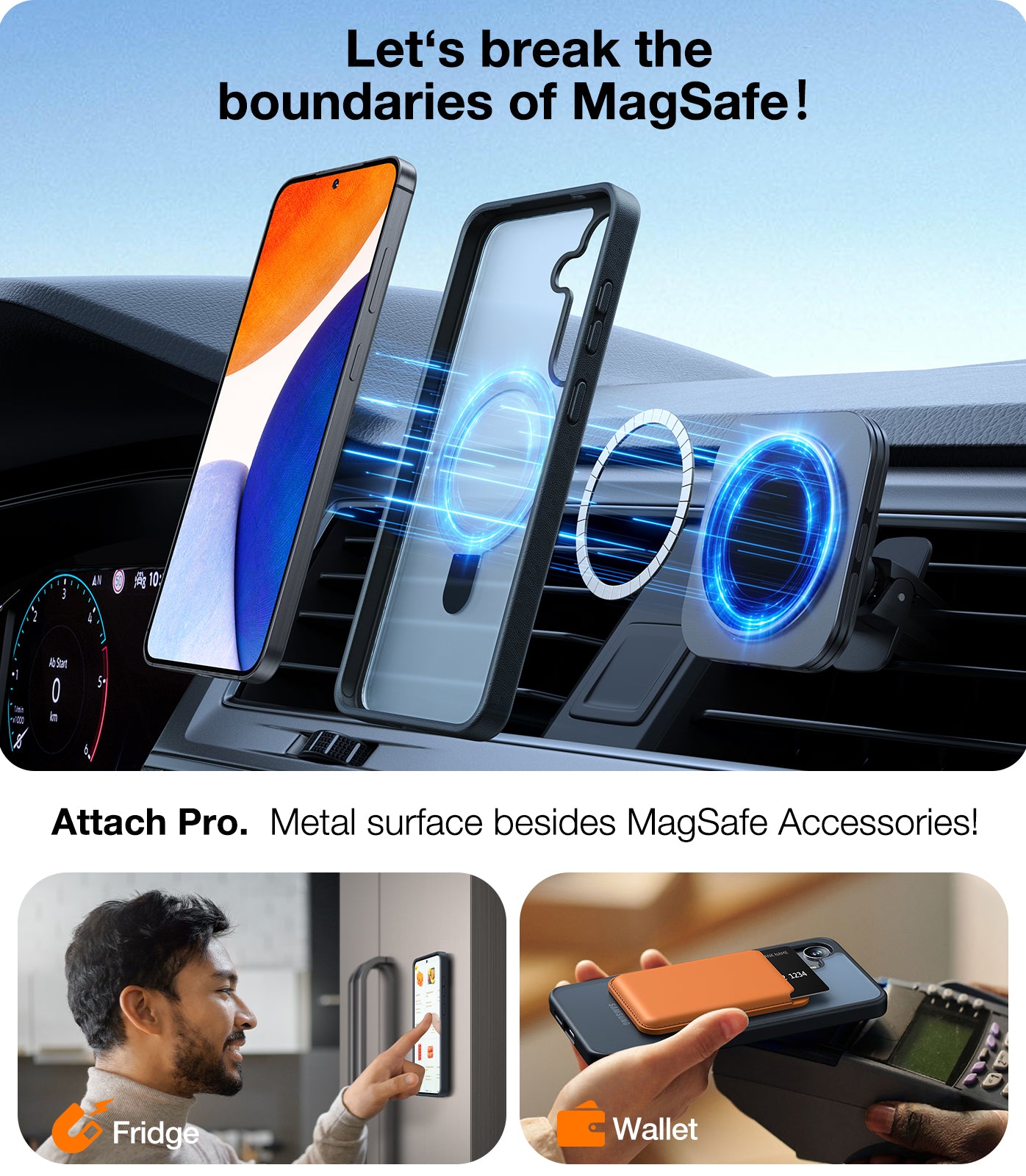 TORRAS Magnetic Ostand for Samsung Galaxy S24 Plus Case 6.7", [Mil-Grade Drop Tested][Compatible with MagSafe][Build in Kickstand] Shockproof Slim Protective for S24+ Case, Translucent Ostand Matte, Black