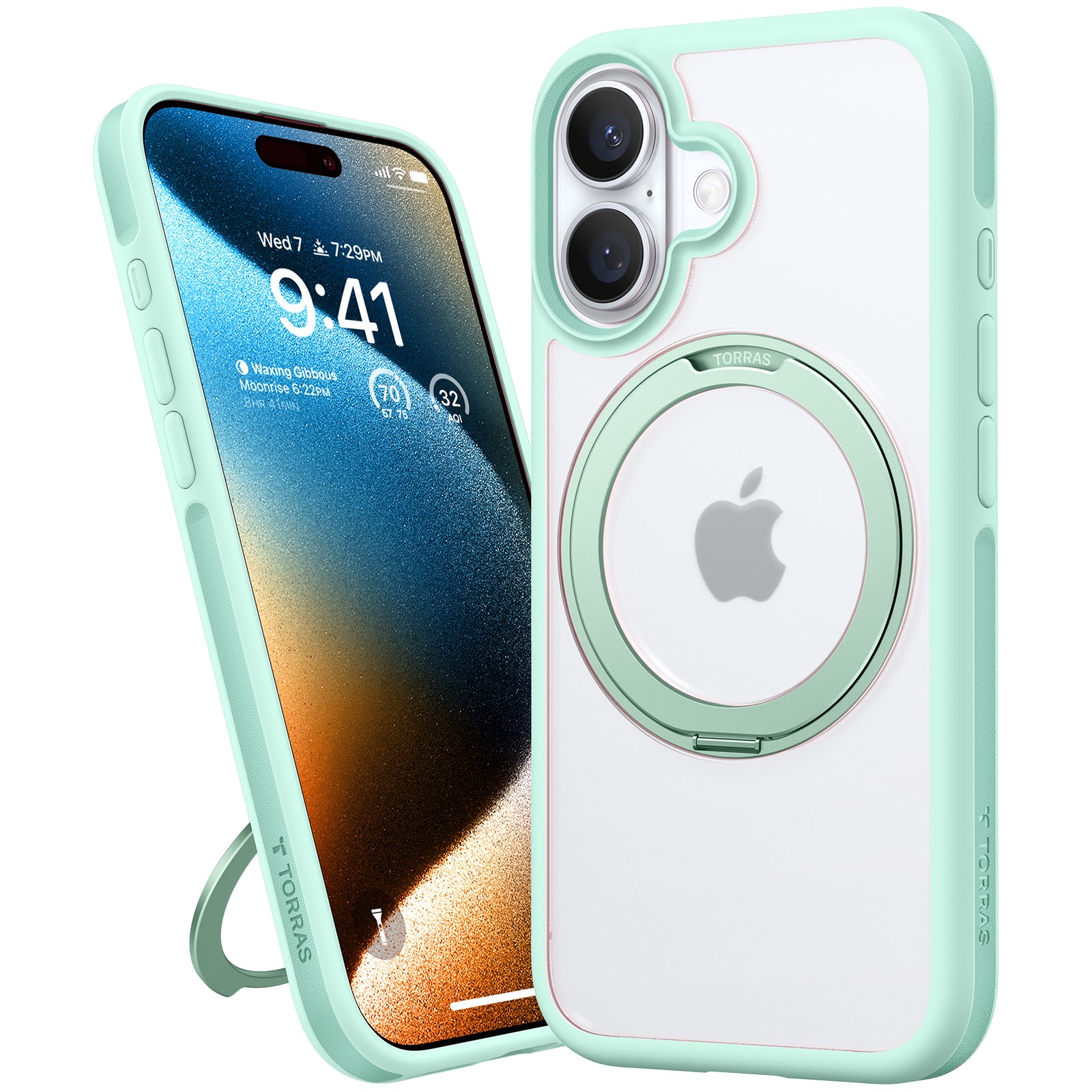 Upgraded 360°Rotatable Magnetic Ring for iPhone 16 Plus Case