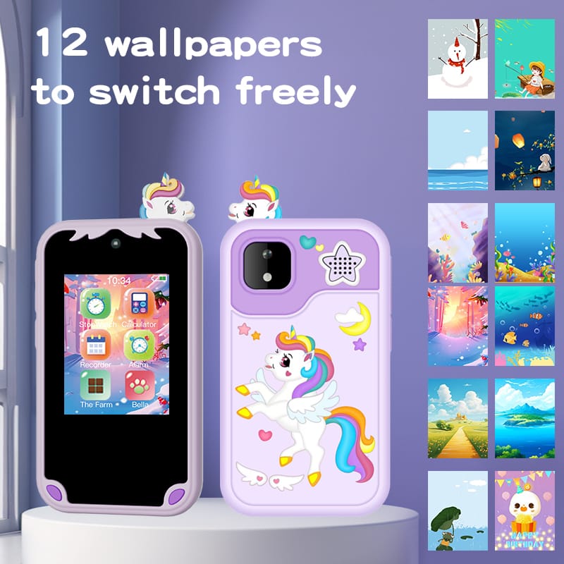Airmez Magical Learning Adventures Await! The Purple Unicorn Smartphone - Dual Cameras, Games, Music & Fun! Perfect Gift for Kids!