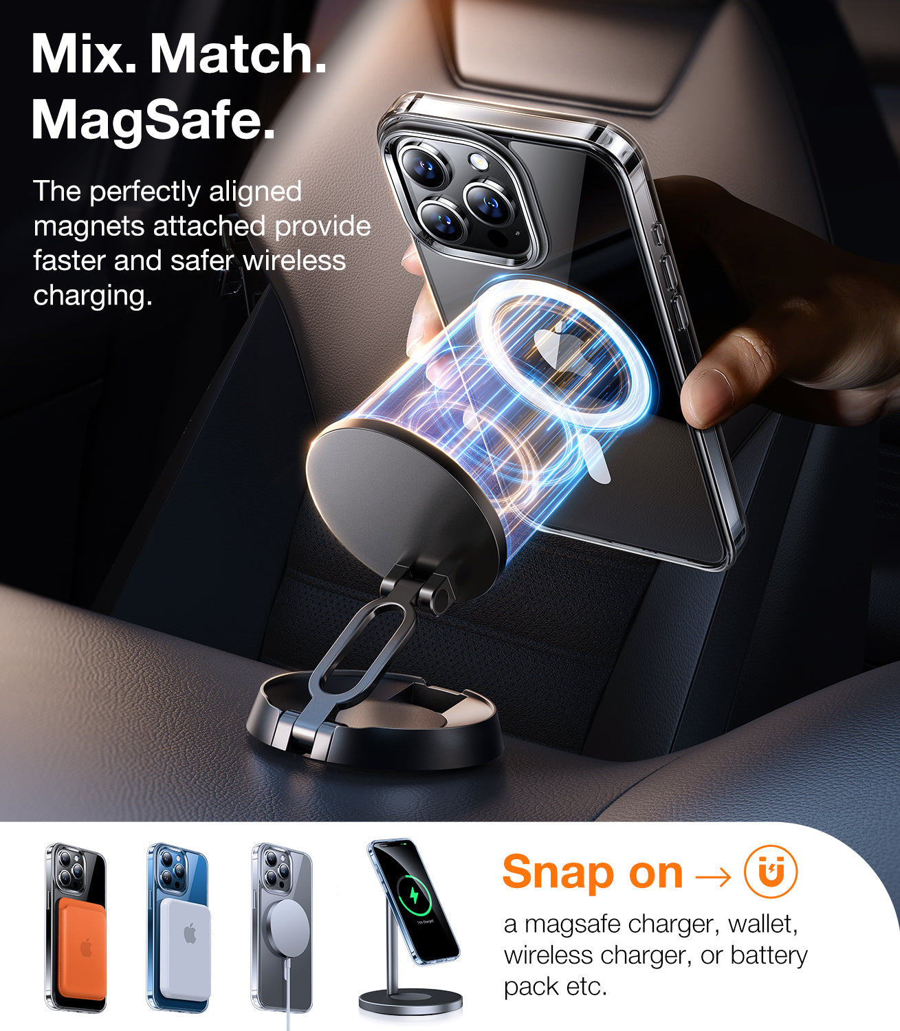 TORRAS Clear Magnetic for iPhone 15 Pro Max Case, Compatible with MagSafe, [Mil-Grade Shock proof] Anti-Yellowing Slim-Fit Protective Anti-Scratch Phone Case for 15 Pro Max, Diamond-Mag, Clear
