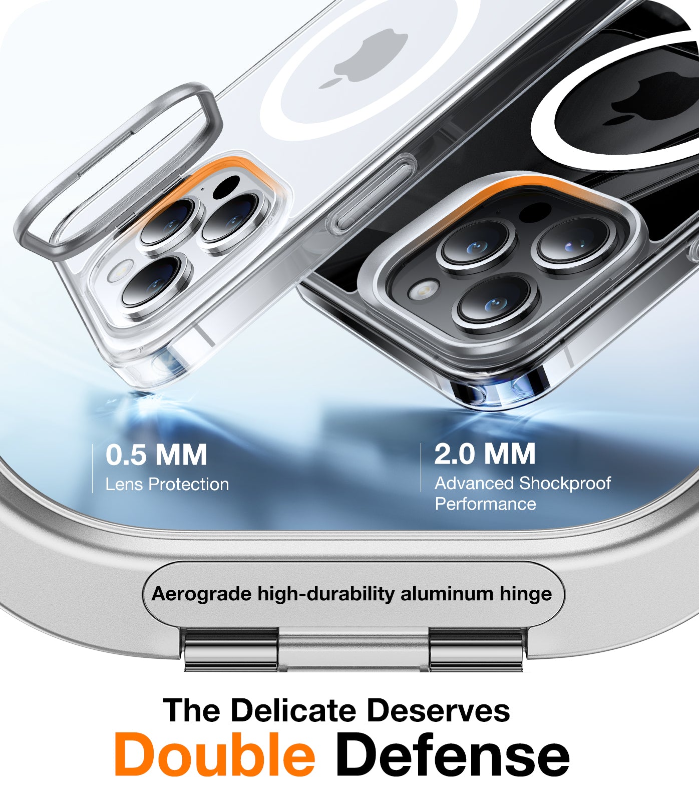 TORRAS Magnetic for iPhone 15 Pro Max Case [Compatible with MagSafe][Mil-Grade Protection][Built-in Invisible Stand] Slim Hard Back Soft Edge, Anti-Scratch, Lstand, Clear