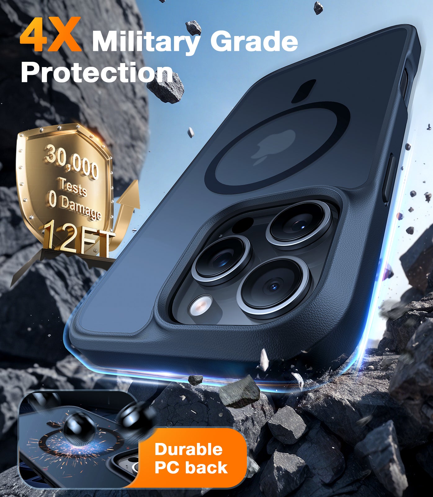 جراب TORRAS المغناطيسي المقاوم للصدمات لجهاز 16 Pro Max، [متوافق مع MagSafe] [تم اختباره ضد السقوط بدرجة عسكرية] جراب واقٍ شفاف رفيع لجهاز 16 Pro Max مضاد لبصمات الأصابع ومضاد للخدش، سلسلة Guardian المغناطيسية، أسود