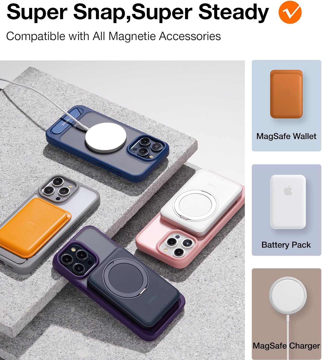 TORRAS Magnetic & Seamless Stand for iPhone 15 Pro Max Case, Fit for MagSafe, Mil-Grade Drop Protection, Adjustable Kickstand Phone Case for iPhone 15 Pro Max, Slim Frosted Matte, Pstand, Pink
