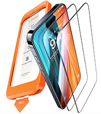 واقي شاشة TORRAS Miliatry-Grade المقاوم للكسر لهاتف iPhone 16 Pro [زجاج مقوى 9H+ Aerospace وتركيب بخطوة واحدة] تغطية كاملة وحماية فائقة من الدرجة الأولى، GlassGo X (عبوة واحدة)