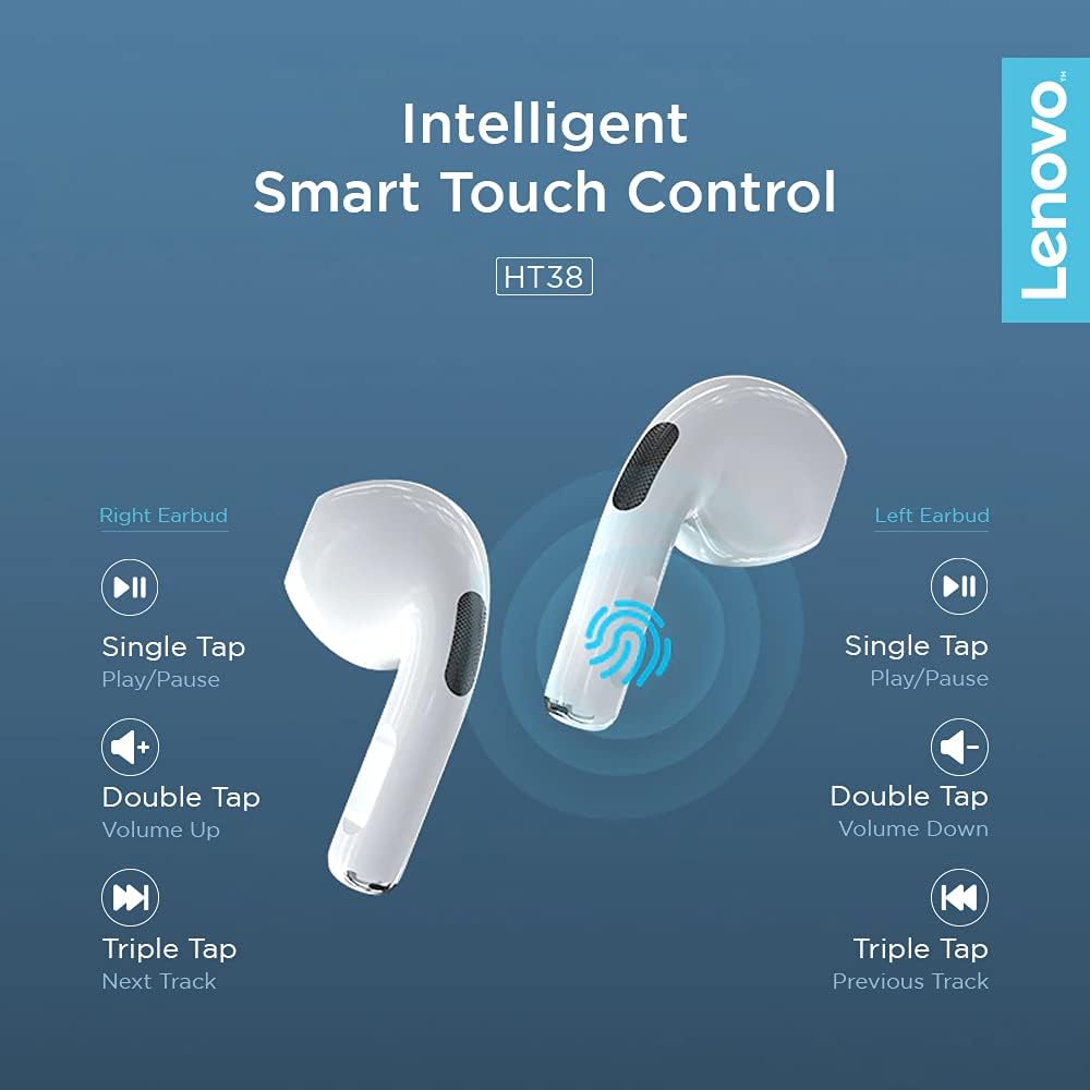 Lenovo HT38 TWS Wireless Headphones White