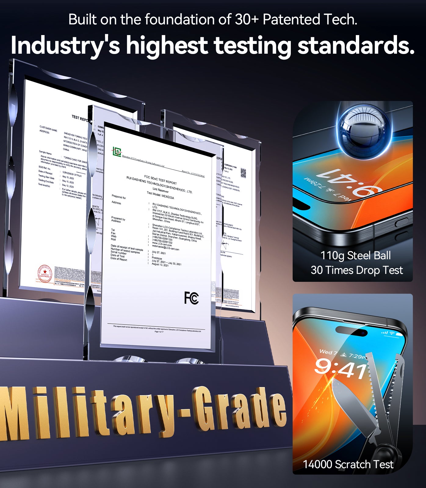 واقي شاشة TORRAS Miliatry-Grade المقاوم للكسر لهاتف iPhone 16 Pro [زجاج مقوى 9H+ Aerospace وتركيب بخطوة واحدة] تغطية كاملة وحماية فائقة من الدرجة الأولى، GlassGo X (عبوة واحدة)