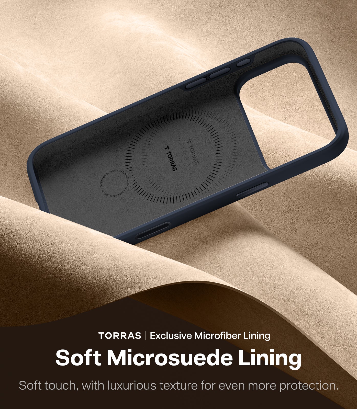 TORRAS Ostand Q3 Spin Silicone Series for iPhone 17 Pro (6.3") Case, Silicone Soft Rubber with 360° Ring Stand & Camera Control, MagSafe Compatible, Q3 Protective Cover – Midnight Blue