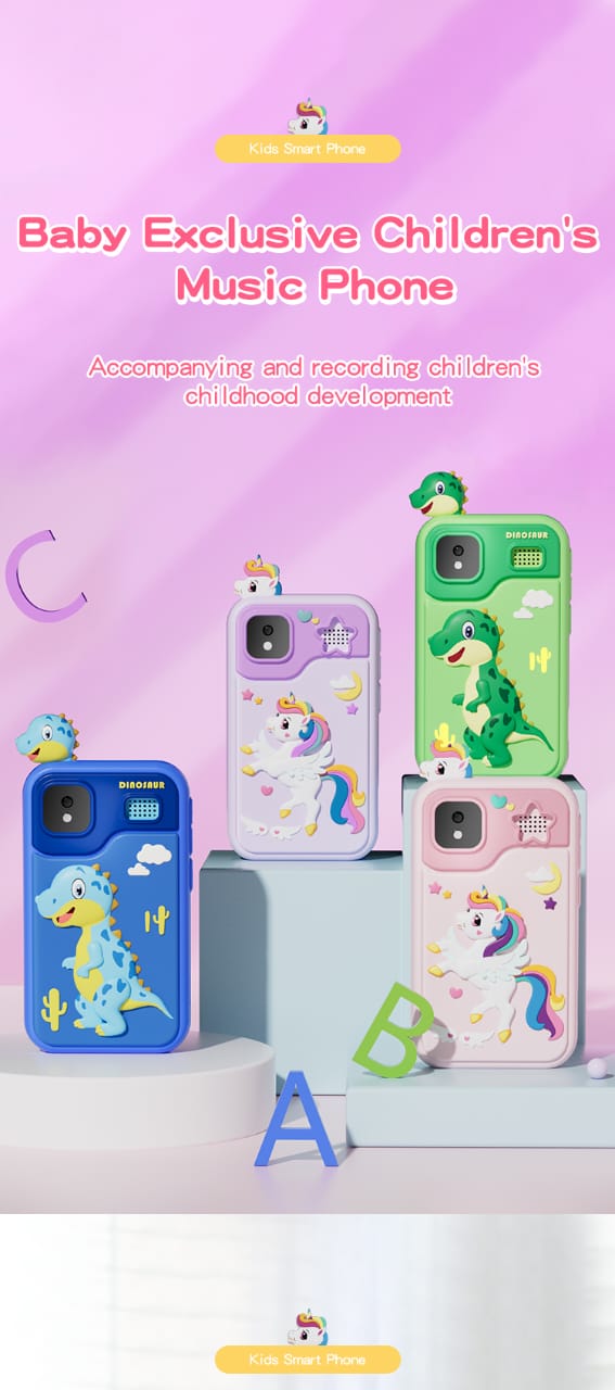 Airmez Magical Learning Adventures Await! The Green Dinosaur Smartphone - Dual Cameras, Games, Music & Fun! Perfect Gift for Kids