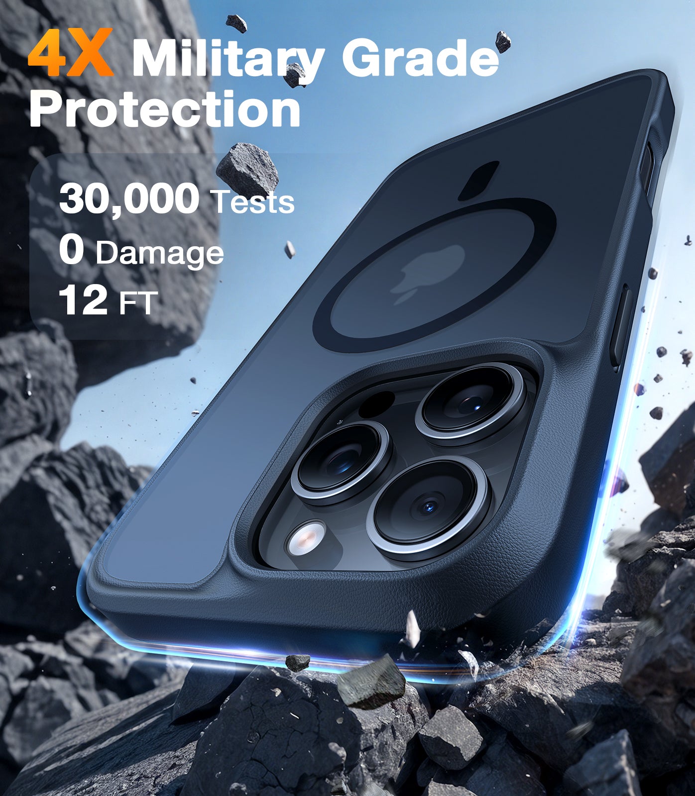 TORRAS Magnetic Shockproof for iPhone 16 Pro Case, [Compatible with MagSafe] [Mil-Grade Drop Tested] Translucent Slim Protective Case for iPhone 16 Pro Anti-Fingerprint Anti-Scratch, Black