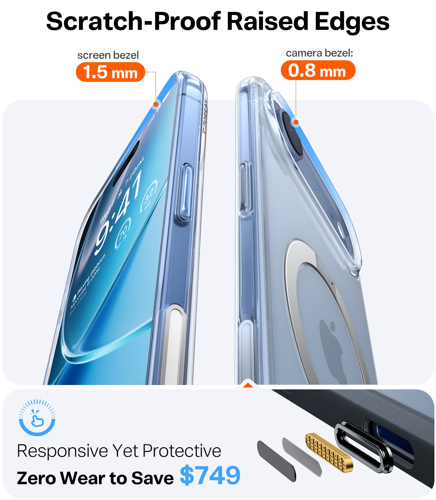 TORRAS Ostand Spin Series for iPhone 17 Air Case, 360° Spin Magnetic Stand, MagSafe Compatible, Mil-Grade Protection Case with Kickstand – Clear