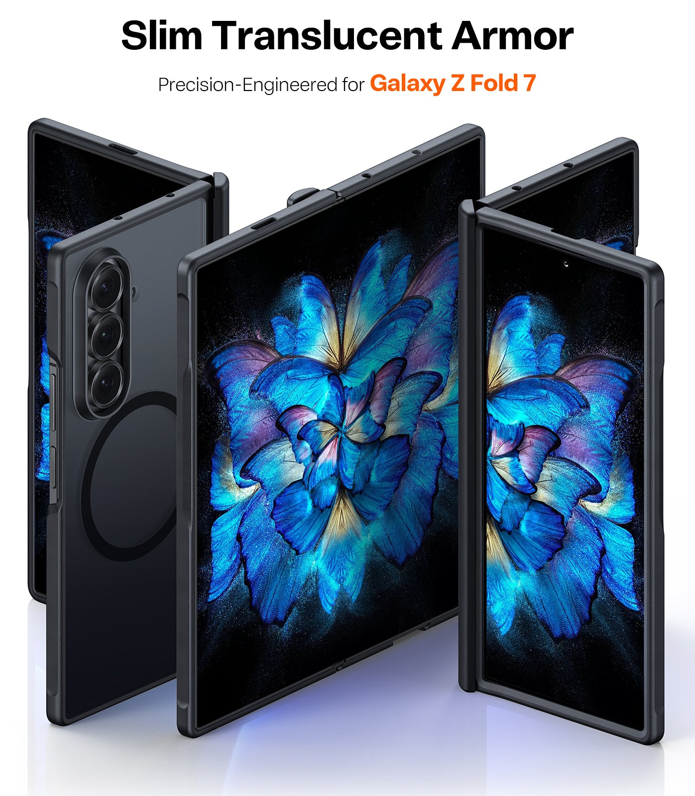TORRAS Upgraded Magnetic Shockproof For Samsung Galaxy Z Fold 7 Case With Screen Protector, Fit For Magsafe, Screen Protector Added,Mil-Grade Drop Tested, Phone Case For Samsung Z Fold 7, Black