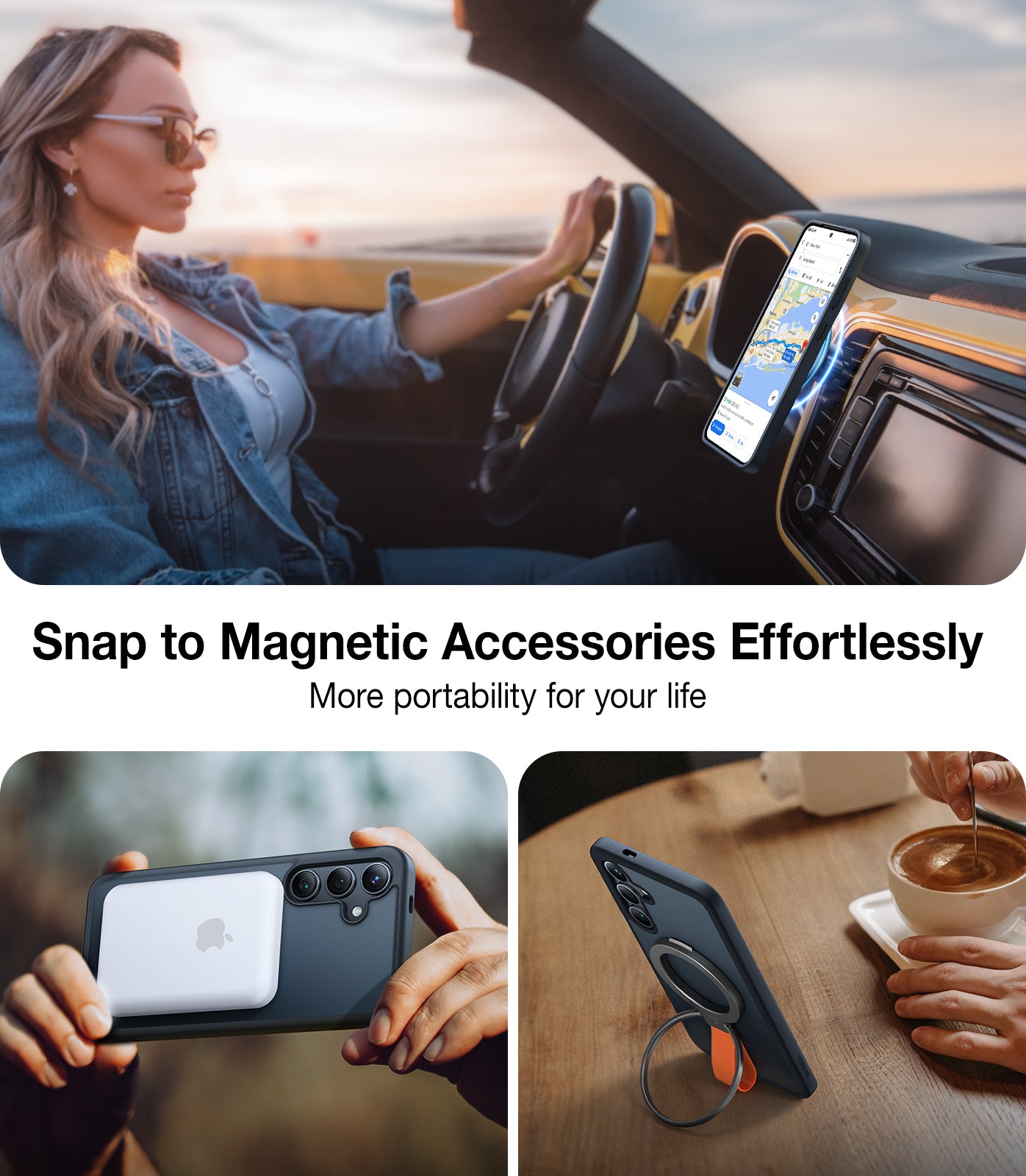 TORRAS Magnetic Shockproof Designed for Samsung Galaxy S24 Plus Case Mil-Grade Drop TestedCompatible with MagSafe Translucent Slim Hard Protective Case for S24 Plus Case, Guardian-Mag, Black
