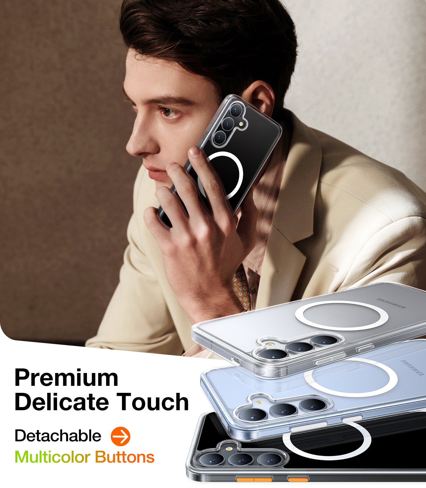 TORRAS Magnetic Shockproof for Samsung Galaxy S25 Plus Case, [Compatible with MagSafe][4X Mili-Grade Protection][Anti-Yellowing] Magnetic Slim Clear Case for Samsung S25+Plus Case, Diamond Clear