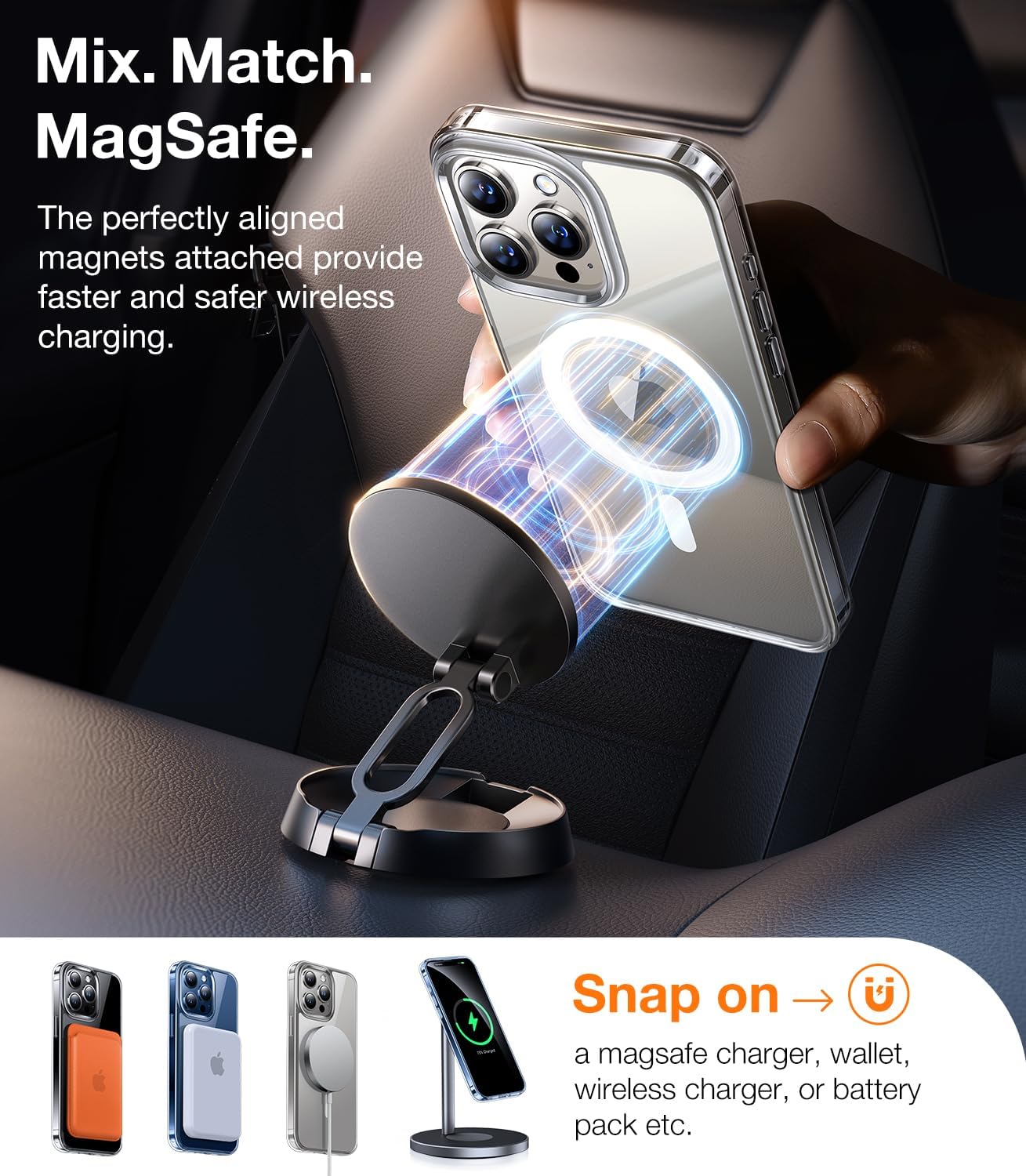 TORRAS Magnetic Shockproof Compatible with iPhone 15 Pro Case, [Mil-Grade Drop Tested] [Compatible with MagSafe] Translucent Slim Protective, PC & TPU, Anti-Fingerprint Guardian Mag 2023, Clear