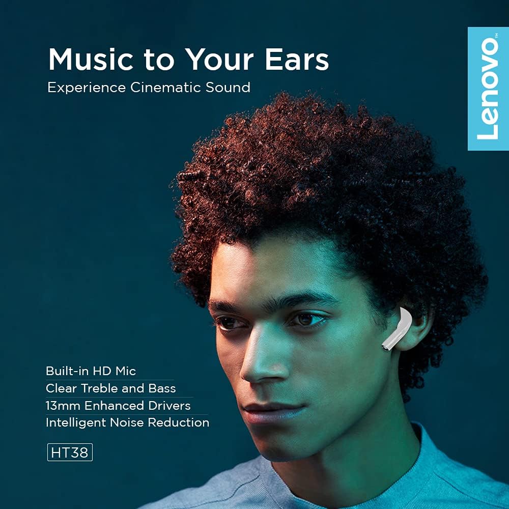Lenovo HT38 TWS Wireless Headphones White