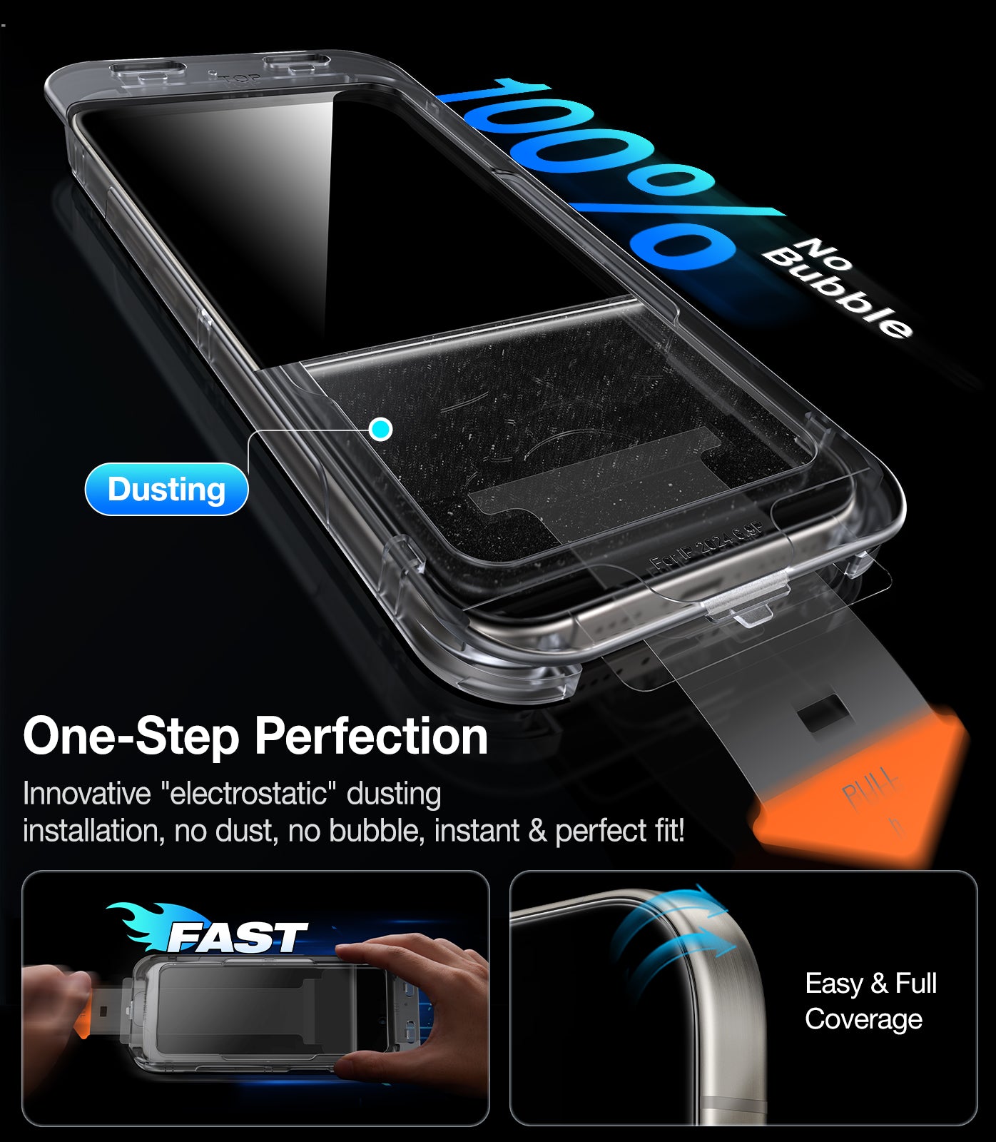 واقي شاشة الخصوصية TORRAS Miliatry-Grade المقاوم للكسر لهاتف iPhone 16 Pro Max [9H + غير قابل للكسر من ارتفاع 12 قدمًا، زجاج مقسّى مضاد للتجسس من الحافة إلى الحافة] خالٍ من الفقاعات، تركيب بسحب واحد فقط