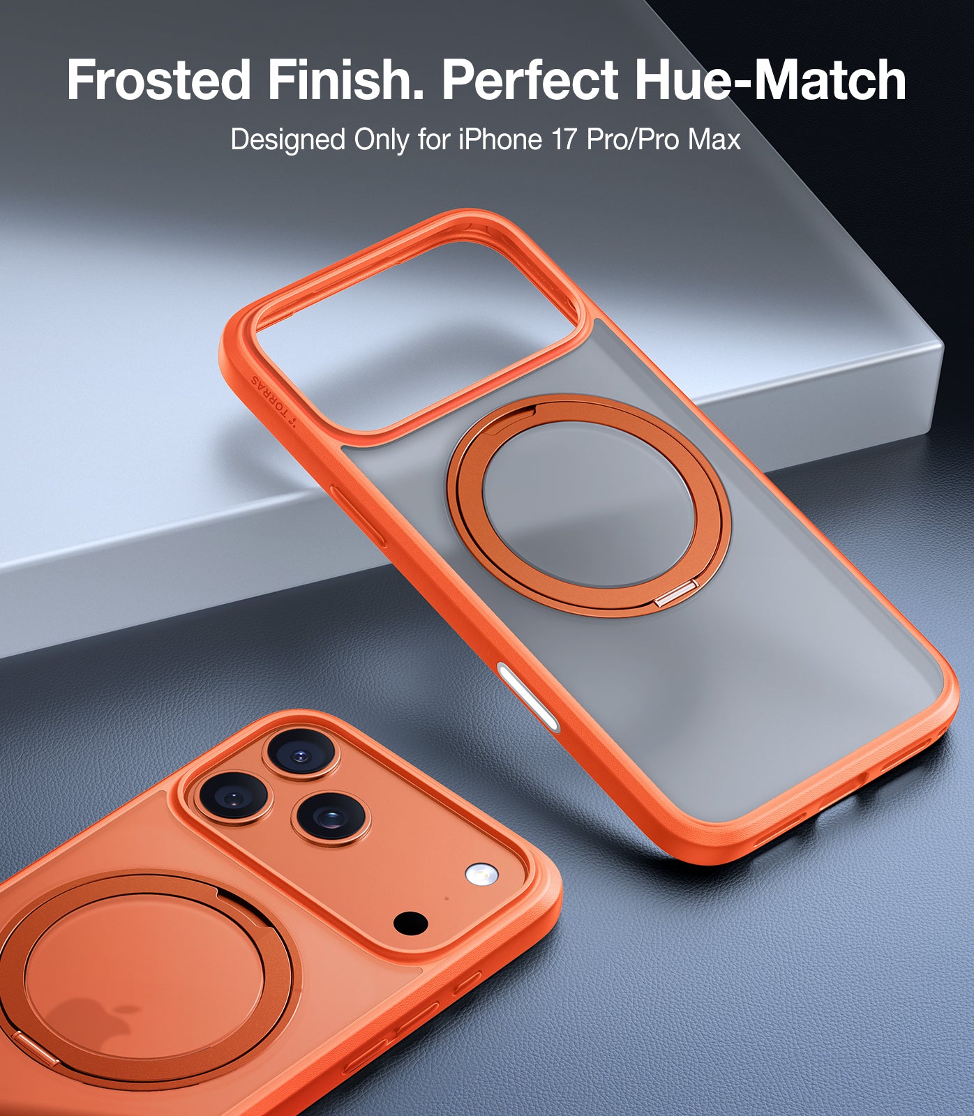 TORRAS Ostand Pro (R) Series for iPhone 17 Pro (6.3") Case Built-in Stand, MagSafe Compatible, 12FT Military-Grade Drop Protection, Slim & Stylish Protective Cover – Energy Orange