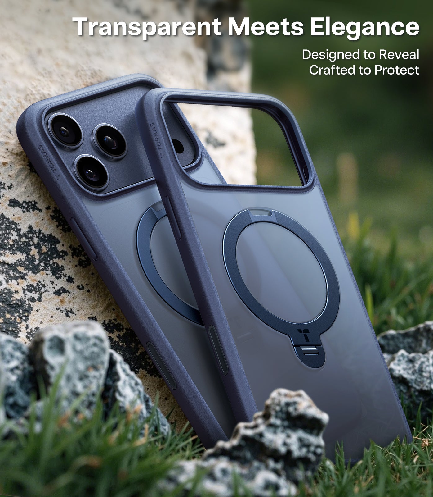 TORRAS Ostand Spin Series for iPhone 17 Pro Max (6.9-Inch) Case, 360° Spin Magnetic Stand, MagSafe Compatible, Mil-Grade Protection Case with Kickstand – Midnight Blue
