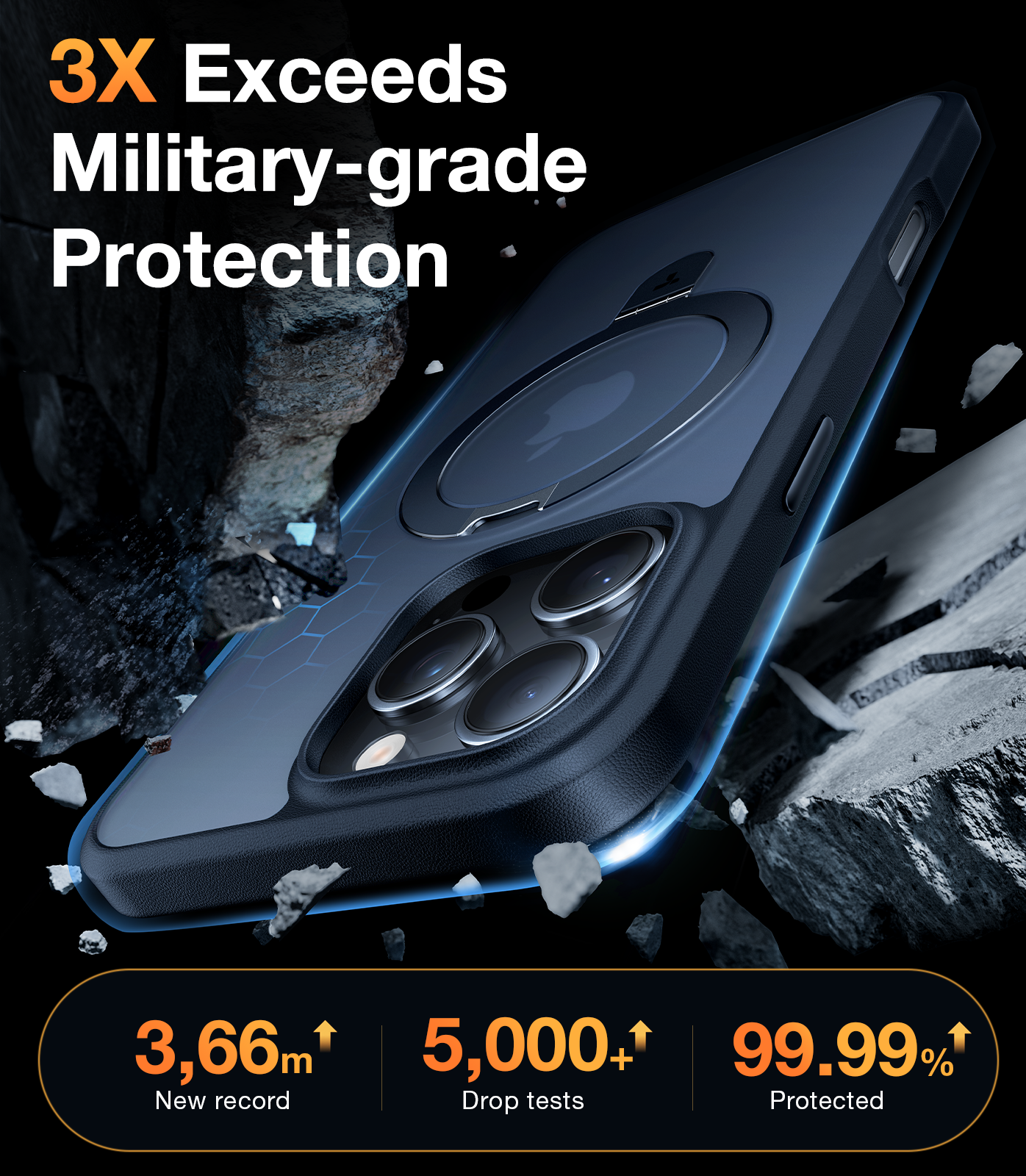جراب TORRAS المغناطيسي لهاتف iPhone 16 Pro Max مع حامل، مناسب لـ MagSafe، حماية من الصدمات بدرجة عسكرية، جراب مغناطيسي رفيع لهاتف iPhone 16 Pro Max 6.9 بوصة أسود 