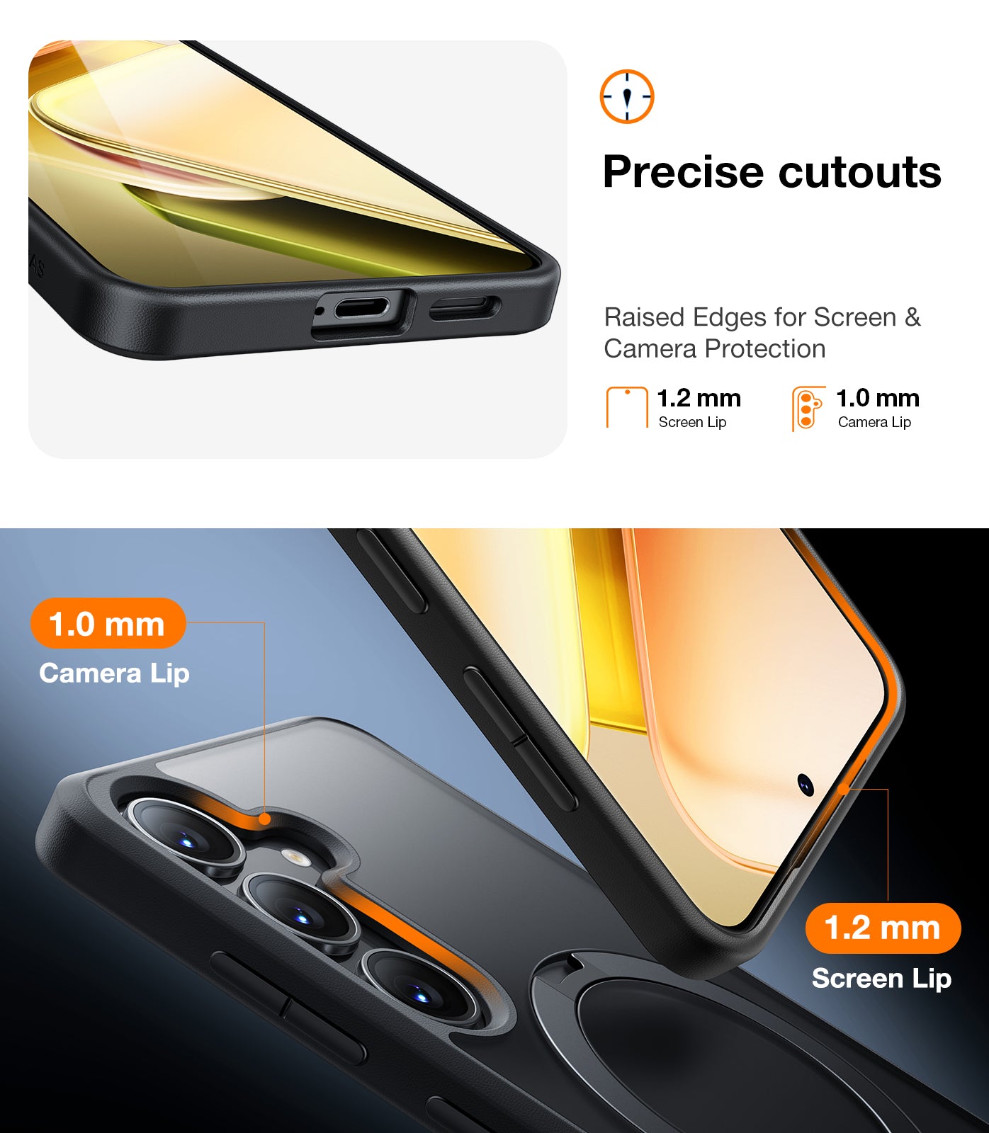 TORRAS 360°Spin Magnetic Stand for Samsung Galaxy S25 Plus Case (2025), Fit for Magsafe Mil-Grade Shockproof Slim Protective S25+ Plus Case with Kickstand & Ring Holder, Ostand Spin, Black