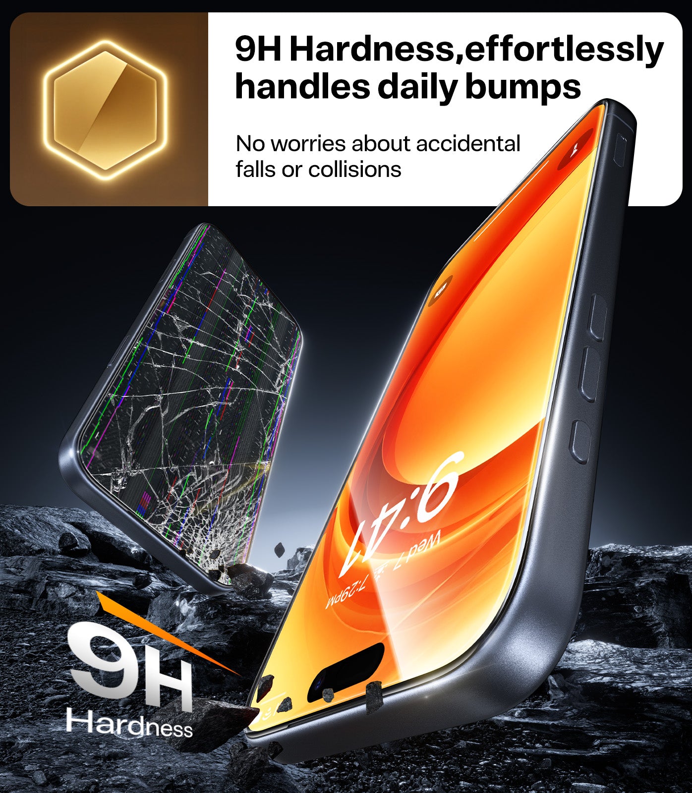 TORRAS Screen Protector for iPhone 17 Pro Max (6.9") 9H+ Aerospace Tempered Glass & One-Step Installation, Mil-Grade Shatterproof, Full Coverage Bubble-Free Top-Notch Protection – Clear