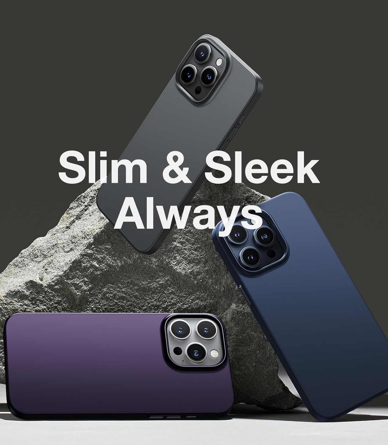 TORRAS Slim-Fit Designed for iPhone 15 Pro Case, Ultra Thin 15 Pro Phone Case, Velvety Feel, Lightweight Anti-Scratch Matte Hard iPhone 15 Pro Case 6.1 inch, Origin Fit, Purple