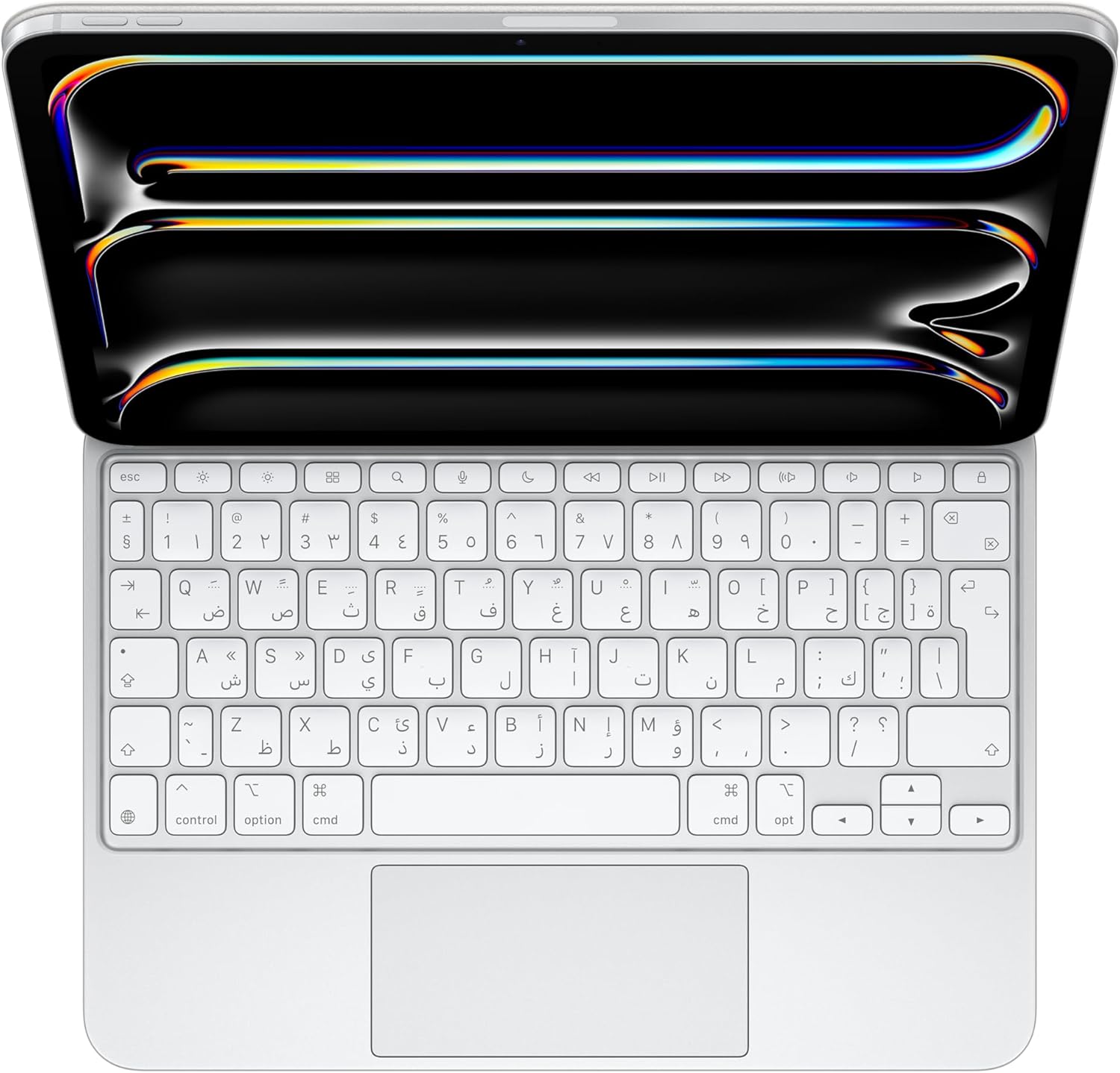 Apple iPad Magic Keyboard for iPad Pro 11-inch (M4), Great Typing Experience, Built-in Trackpad, Function Row, Arabic White