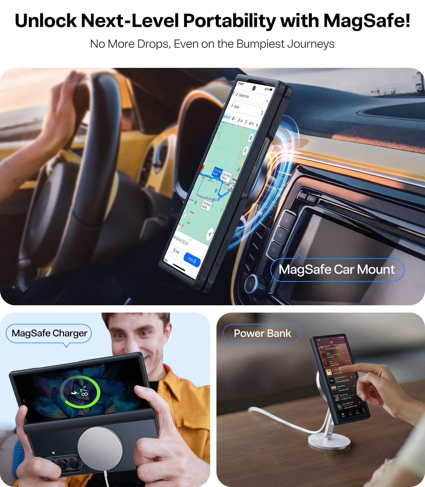 TORRAS Upgraded Magnetic Shockproof For Samsung Galaxy Z Fold Case W