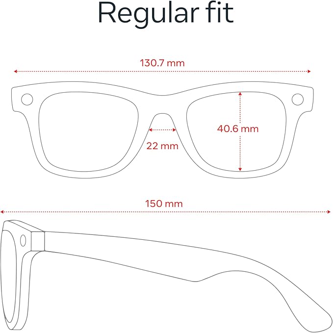 Meta Ray-Ban Meta Glasses, Wayfarer (Gen 2) Matte Black, Polarized gradient Graphite Lenses