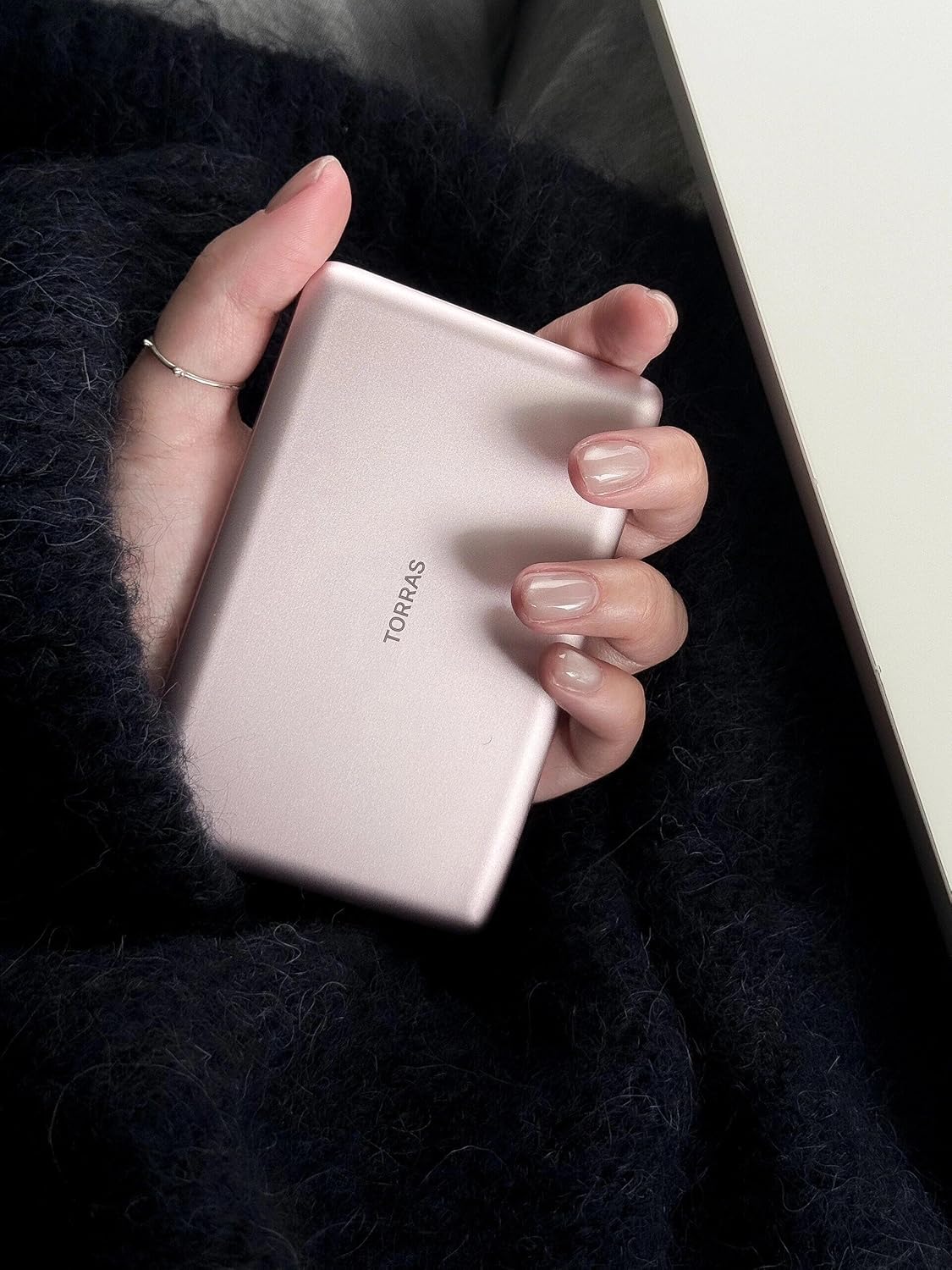 TORRAS MiniMag Power Bank, Ultra Slim 5,000 mAh Wireless Portable Charger with USB-C Cable, Fast Charging Magnetic Battery Pack, Magsafe-Compatible Charger for iPhone 16/15/14/13/12, Pink