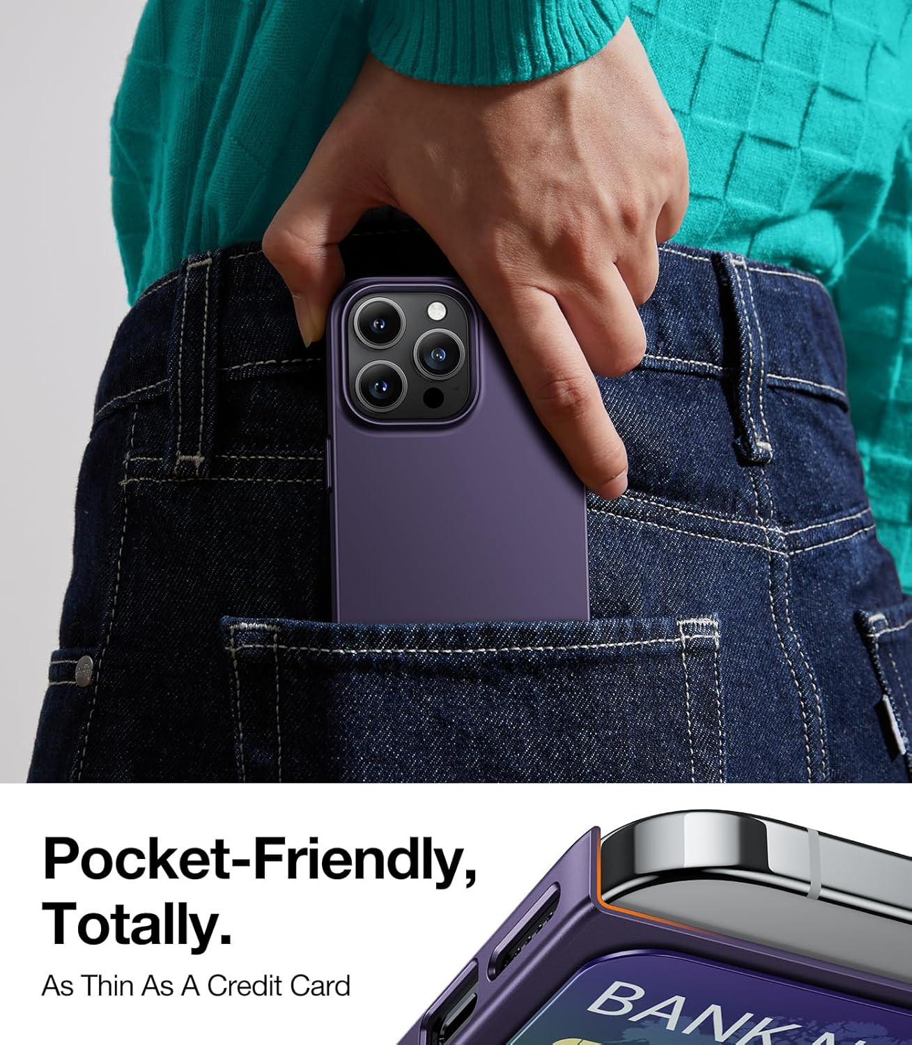 TORRAS Slim-Fit Designed for iPhone 15 Pro Case, Ultra Thin 15 Pro Phone Case, Velvety Feel, Lightweight Anti-Scratch Matte Hard iPhone 15 Pro Case 6.1 inch, Origin Fit, Purple