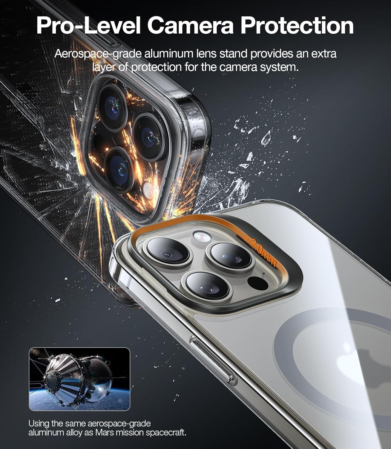 TORRAS Magnetic for iPhone 15 Pro Max Case [Compatible with MagSafe] [Mil-Grade Protection][Built-in Invisible Stand] Slim Hard Back Soft Edge, Anti-Scratch, Lstand, Titanium Grey