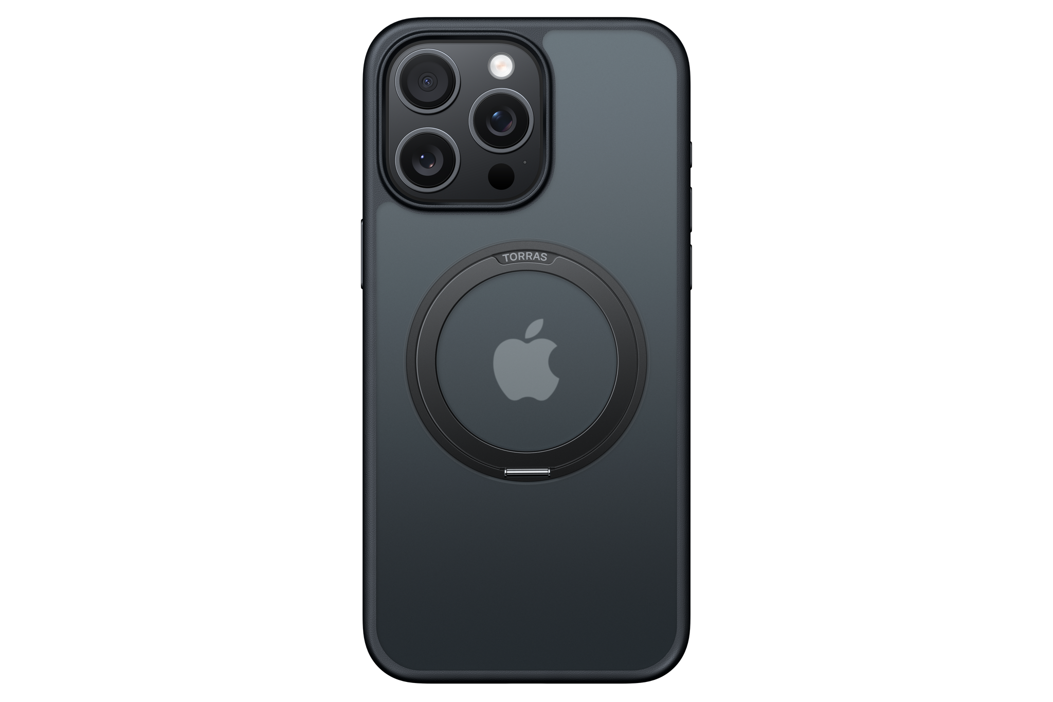 TORRAS 360°Rotatable Magnetic Ring for iPhone 15 Pro Max Case, Fit for MagSafe with Stand & Ring Holder, [Mil-Grade Shockproof Translucent Back for iPhone 15 ProMax Case Ostand Pro, Black